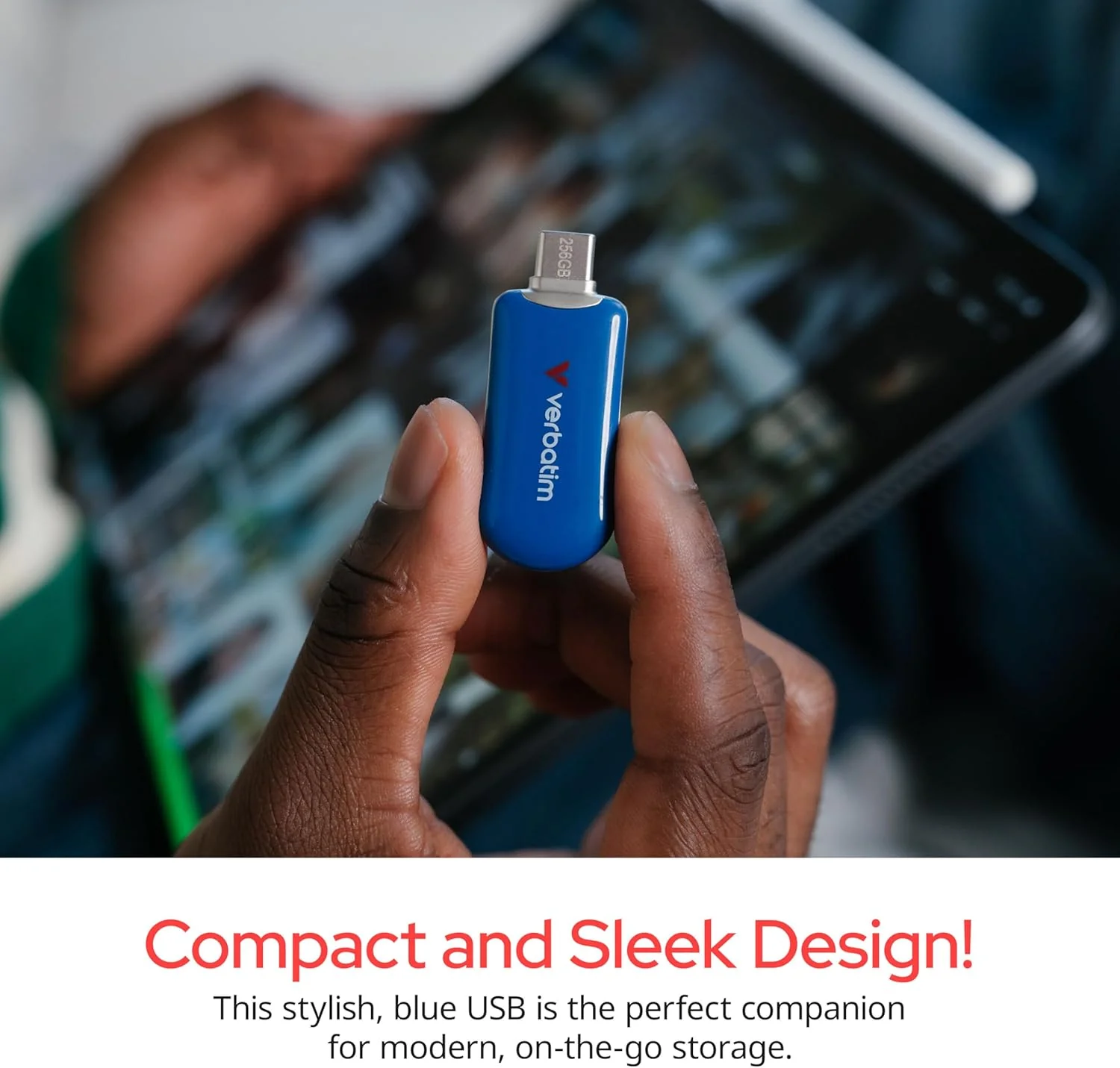 Verbatim Plectra USB-C Stick 128GB, 3.2 Gen 1 USB-C Flash Drive, Compact Memory Stick with up to 100MB/s, Memory for iPad, iPhone, Smartphone, Laptop, PC, Compatible with Mac/Windows - Image 4
