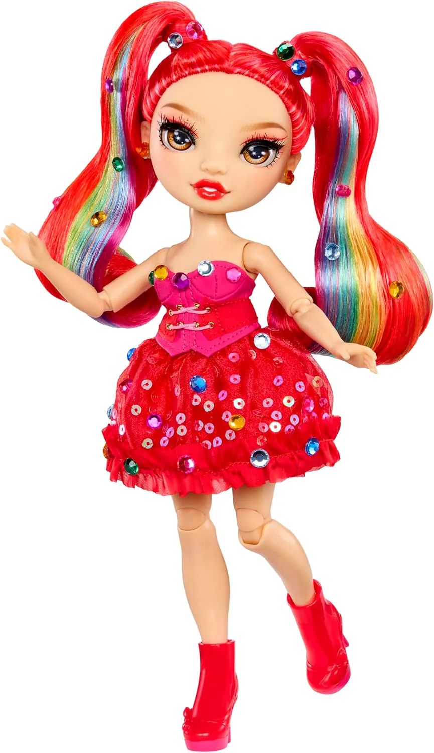 Rainbow High Be Dazzling – Vivienne Rouge – Rote 28 cm Modepuppe mit Verzierungswerkzeug, Funkelnden Schmucksteinen und Styling-Accessoires - Image 3