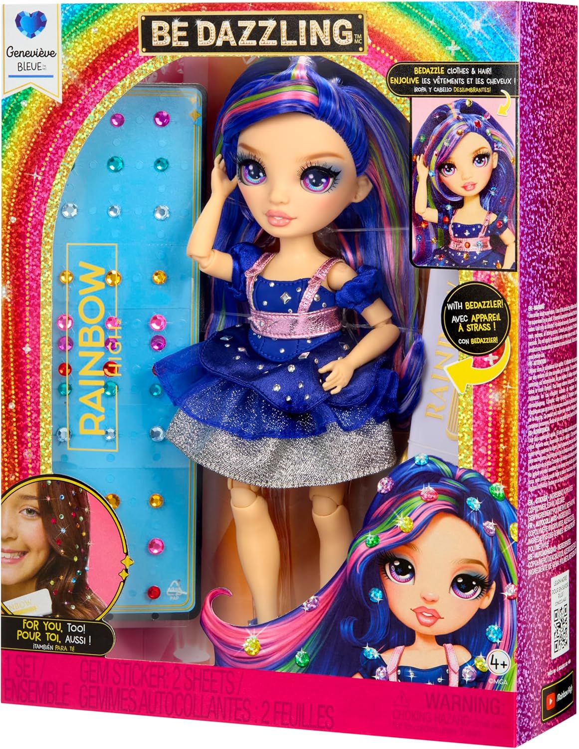 Rainbow High Be Dazzling – Genevieve Bleue – Blaue 28 cm Modepuppe mit Verzierungswerkzeug, Funkelnden Schmucksteinen und Styling-Accessoires - Image 3