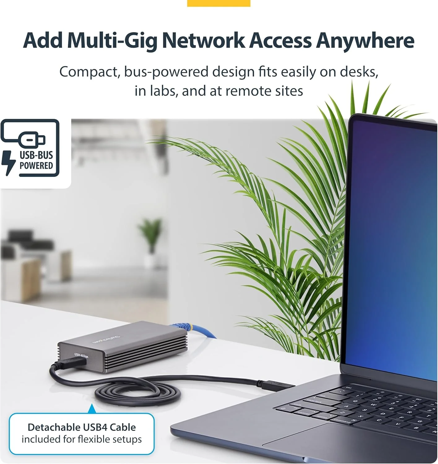 StarTech 10GbE USB4 Ethernet Adapter, External 10Gb Network Card, Thunderbolt 3/4 / 5 Compatible, 10/5/2.5/1Gbps /100Mbps, For Mac/Windows - Image 6