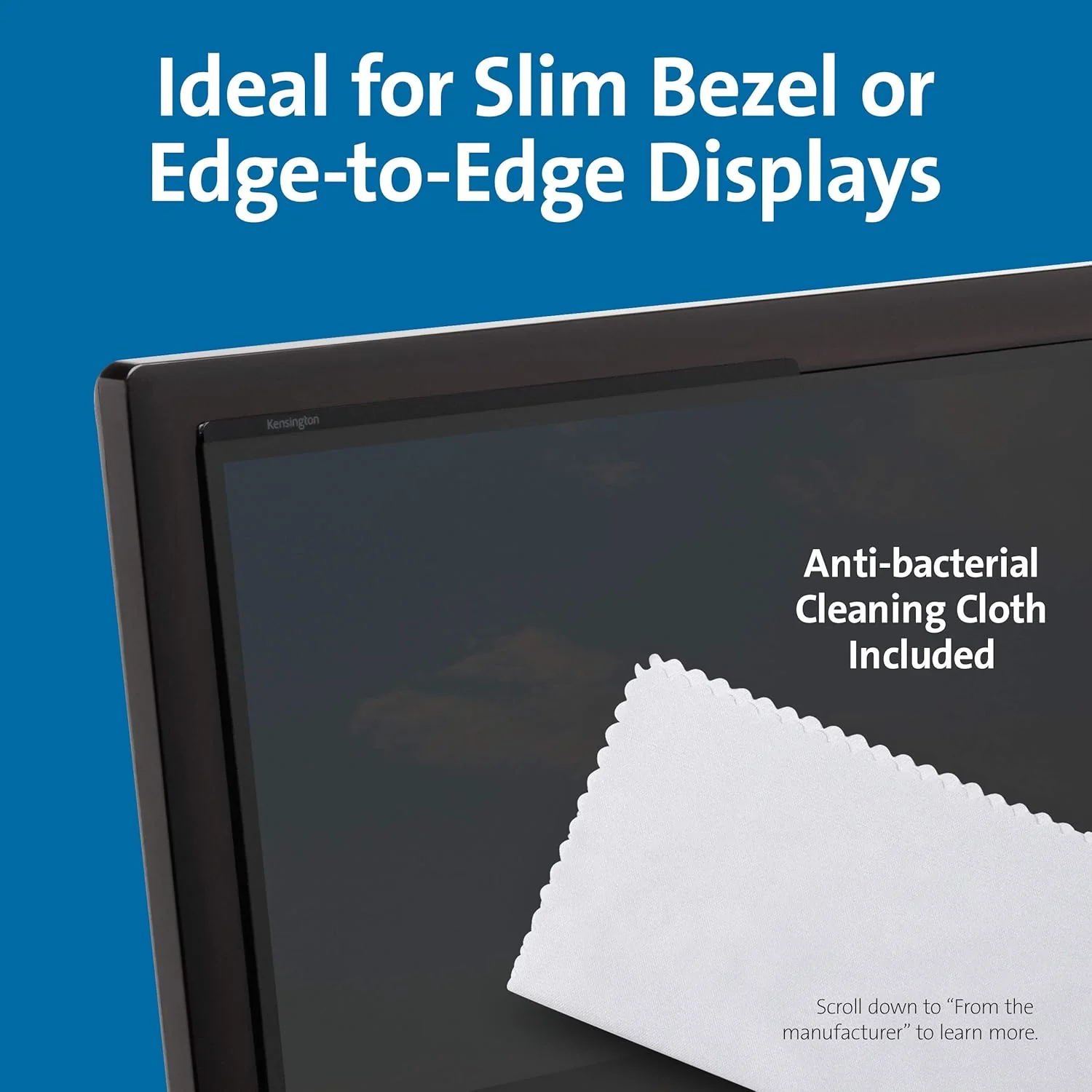 Kensington Magnetic Privacy Screen Filter - MagPro Magnetic 24 Inch 16:10 Monitor Privacy Screen Filter with Blue Light Filter, Anti-Glare Screen Protector (K58358WW) - Image 3