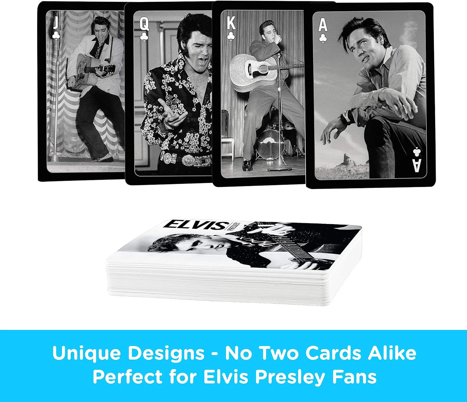 AQUARIUS Elvis Playing Cards - Elvis Presley Themed Deck of Cards for Your Favorite Card Games - Officially Licensed Elvis Merchandise & Collectibles - Poker Size with Linen Finish - Image 6