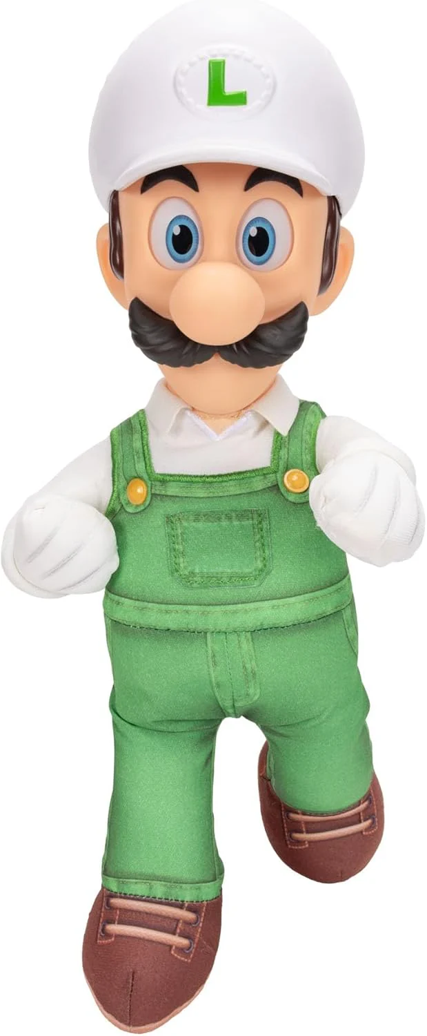 The Super Mario Galaxy Movie Fire Luigi Poseable Plush 15" / 38cm, Officially Licensed by Jakks Pacific, Plush with Sculpted Roto Head, Nintendo Collectible Plush, for Ages 3+ - Image 6