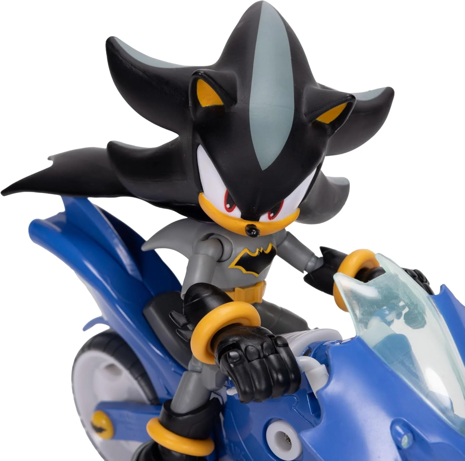 DC x Sonic Shadow as Batman & Batcycle 5" / 13cm Action Figure Set, Officially Licensed by Jakks Pacific, 5" Shadow Action Figure, Interactive Vehicle with Moving Wheels and Working Kickstand - Image 3