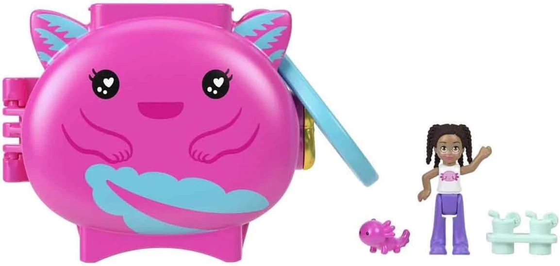 Polly Pocket Collectible Axolotl Pet Compact Playset for Girls Ages 4 and Up - Image 2