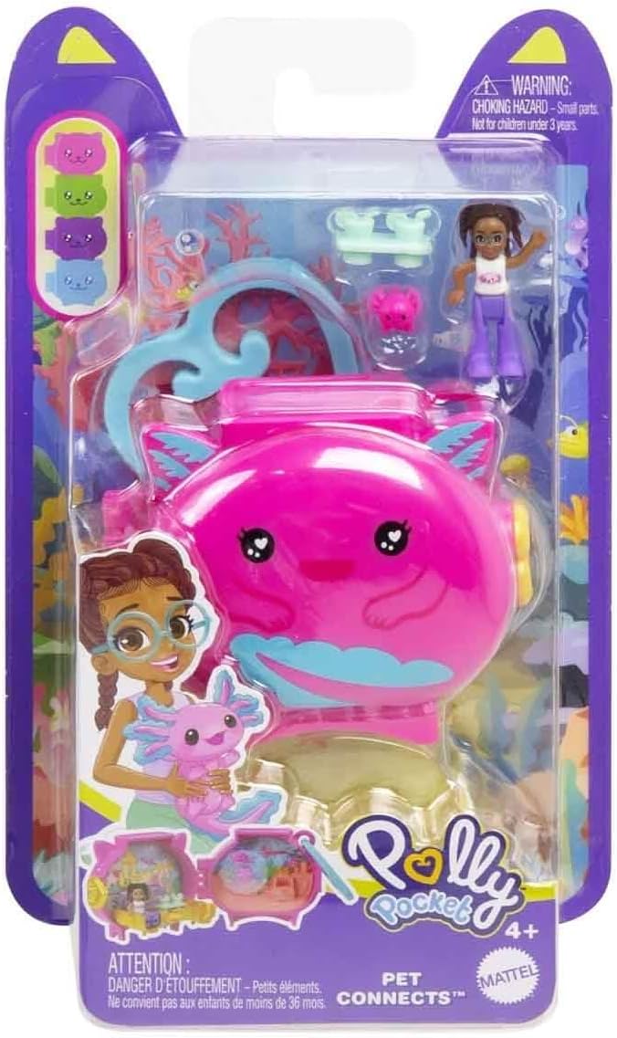 Polly Pocket Collectible Axolotl Pet Compact Playset for Girls Ages 4 and Up - Image 4