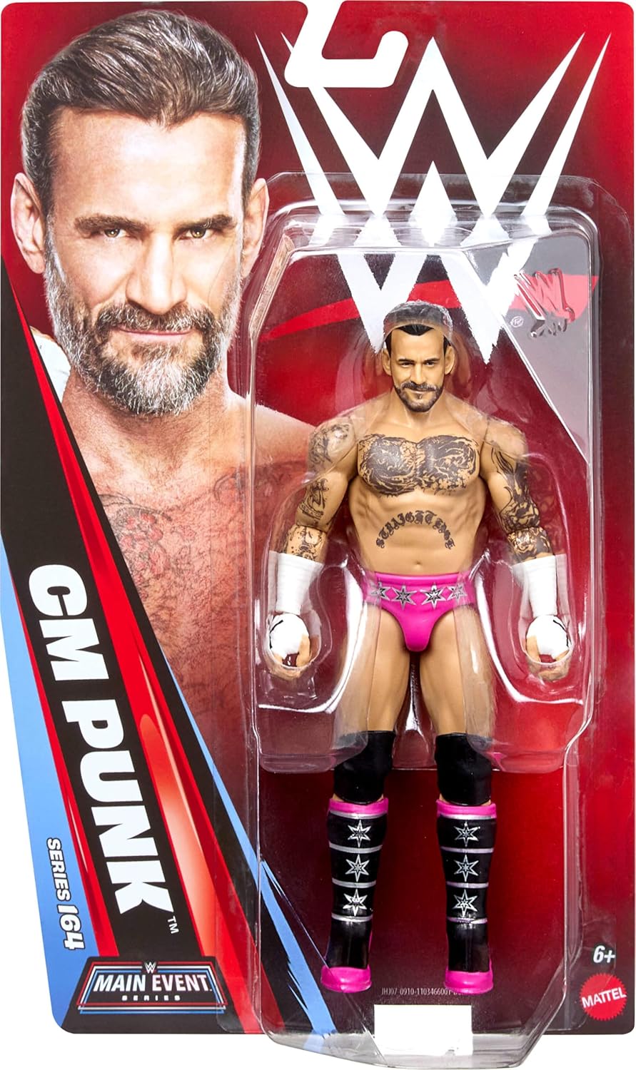 Mattel WWE CM Punk Action Figure, Main Event Series #164, 6-inch Collectible Superstar with 14 Articulation Points & Life-Like Look, JHJ07 - Image 5