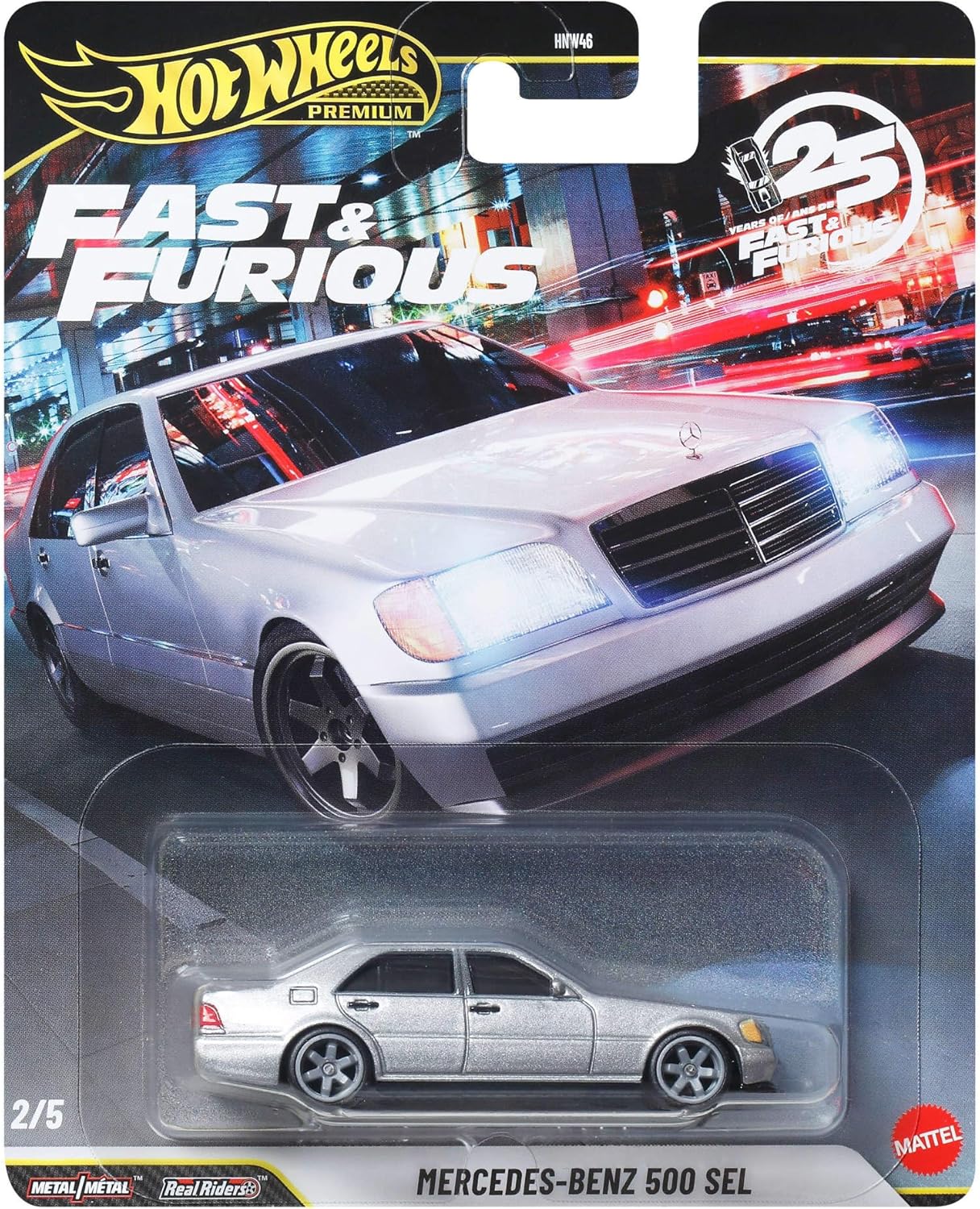Hot Wheels Cars, Premium Fast & Furious, Mercedes Benz 500 SEL, 1:64 Scale Die-Cast Car for Collectors Inspired by Movie Franchise, JHW67 - Image 5