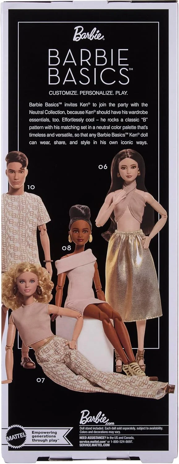 Barbie Signature - Barbie Basics Modello Ken 10, bambola da collezione con capelli castani, outfit coordinato, corpo snodato, idea regalo Festa della Mamma, 6+ anni, JJX29 - Image 6