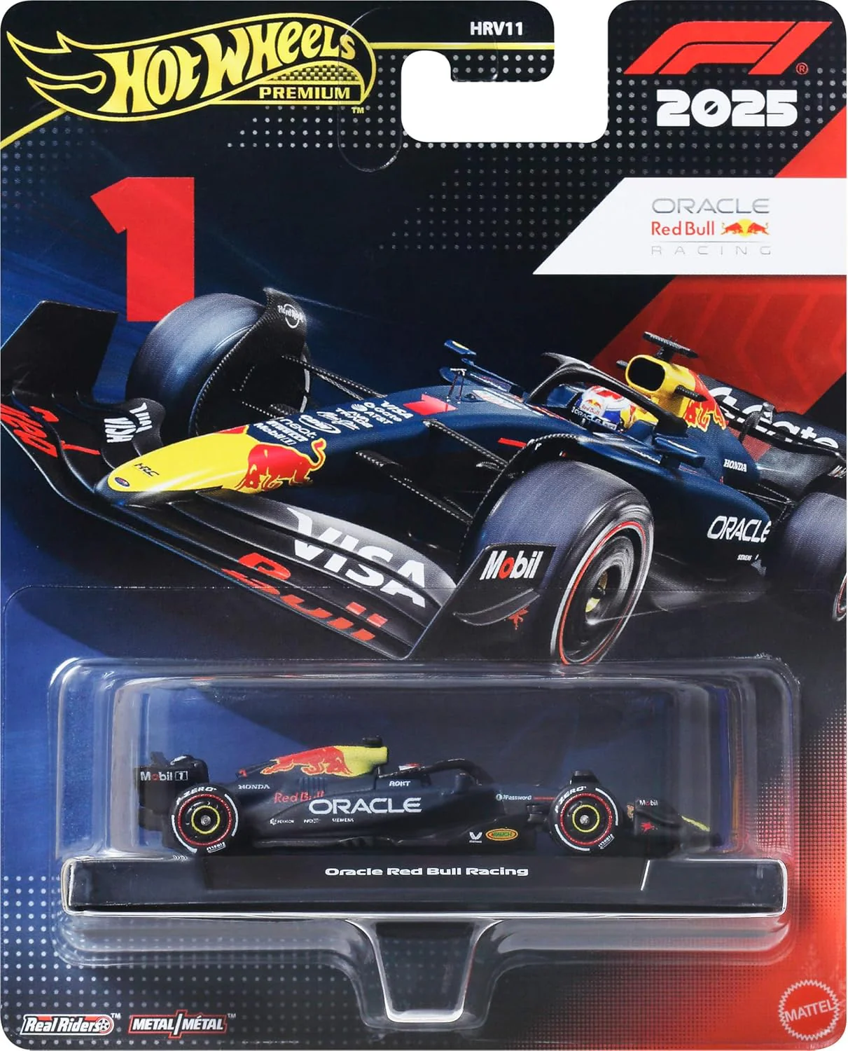 Hot Wheels 1:64 Scale Premium Die-Cast Oracle Red Bull Racing – Max Verstappen #1 Formula 1 Collectible Toy Race Car with Real Riders Tires & Metal/Metal Body & Chassis, JKD83 - Image 3