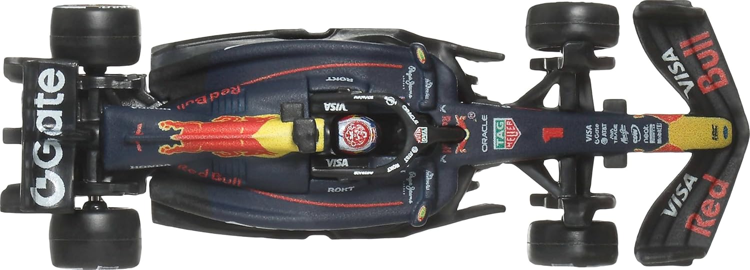 Hot Wheels 1:64 Scale Premium Die-Cast Oracle Red Bull Racing – Max Verstappen #1 Formula 1 Collectible Toy Race Car with Real Riders Tires & Metal/Metal Body & Chassis, JKD83 - Image 6