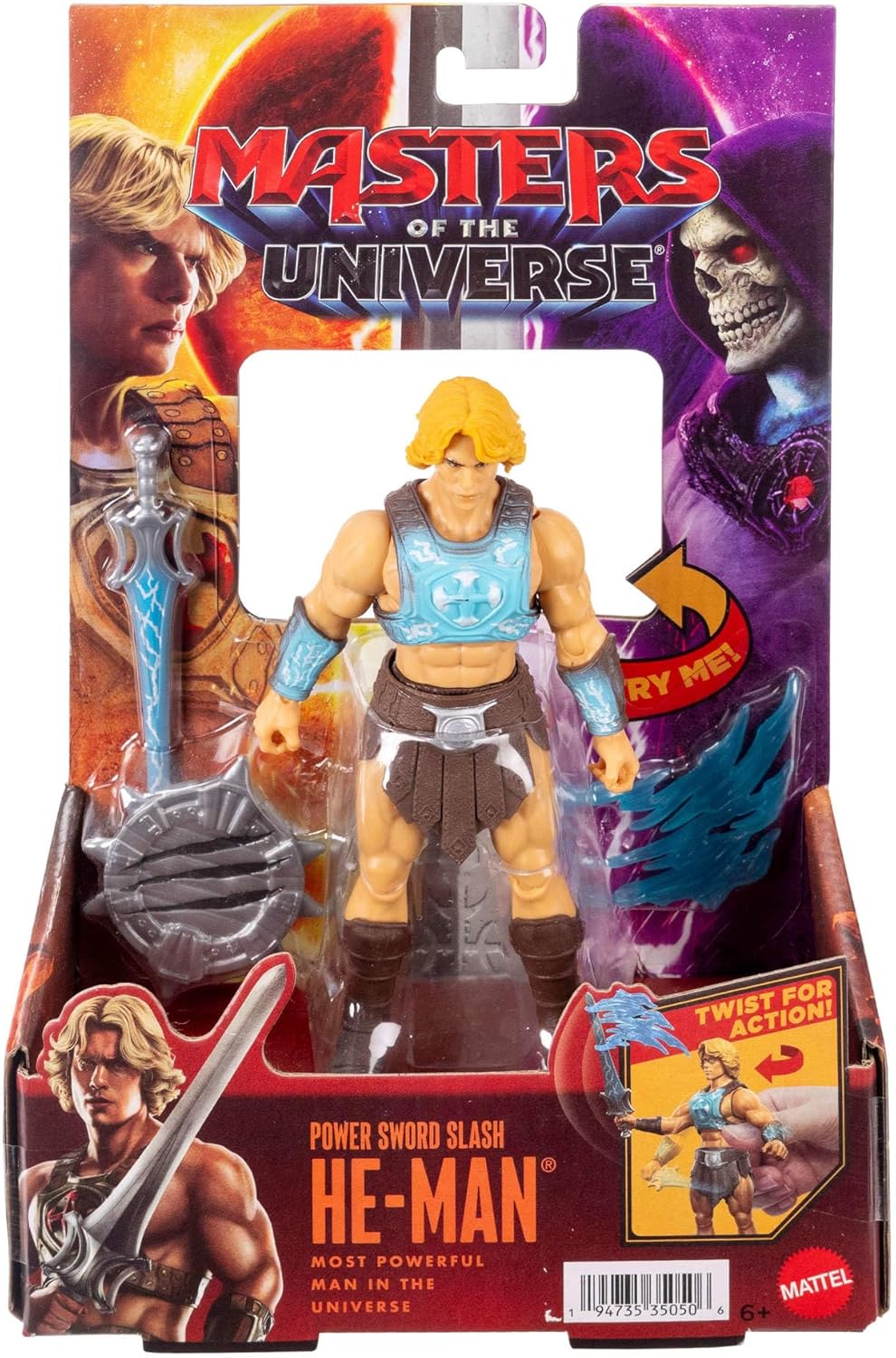 Masters of the Universe - He-Man con colpo di Spada del Potere, action figure con movimento di rotazione e rilascio ispirata all'eroe nel film MOTU 2026, 6+ anni, JKJ02 - Image 3