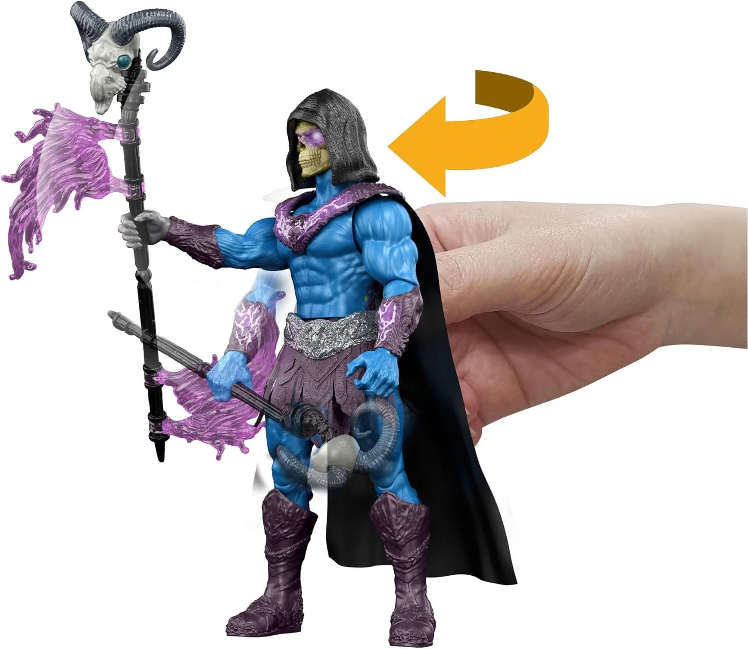 Masters of the Universe - Skeletor, action figure con scettro Havoc e movimento d'attacco rotante, design ispirato al cattivo del film Masters of the Universe 2026, 6+ anni, JKJ00 - Image 5