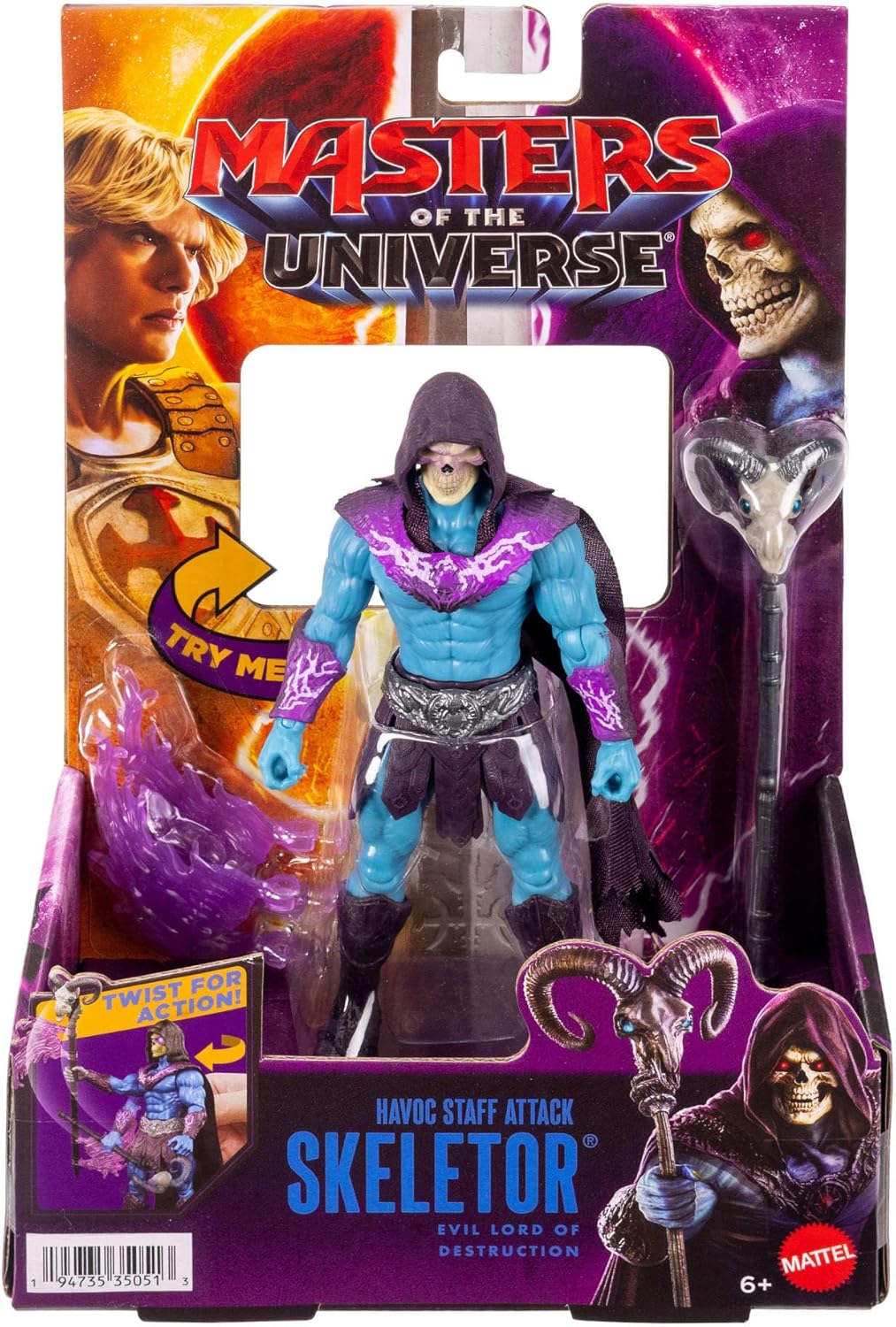 Masters of the Universe - Skeletor, action figure con scettro Havoc e movimento d'attacco rotante, design ispirato al cattivo del film Masters of the Universe 2026, 6+ anni, JKJ00 - Image 6