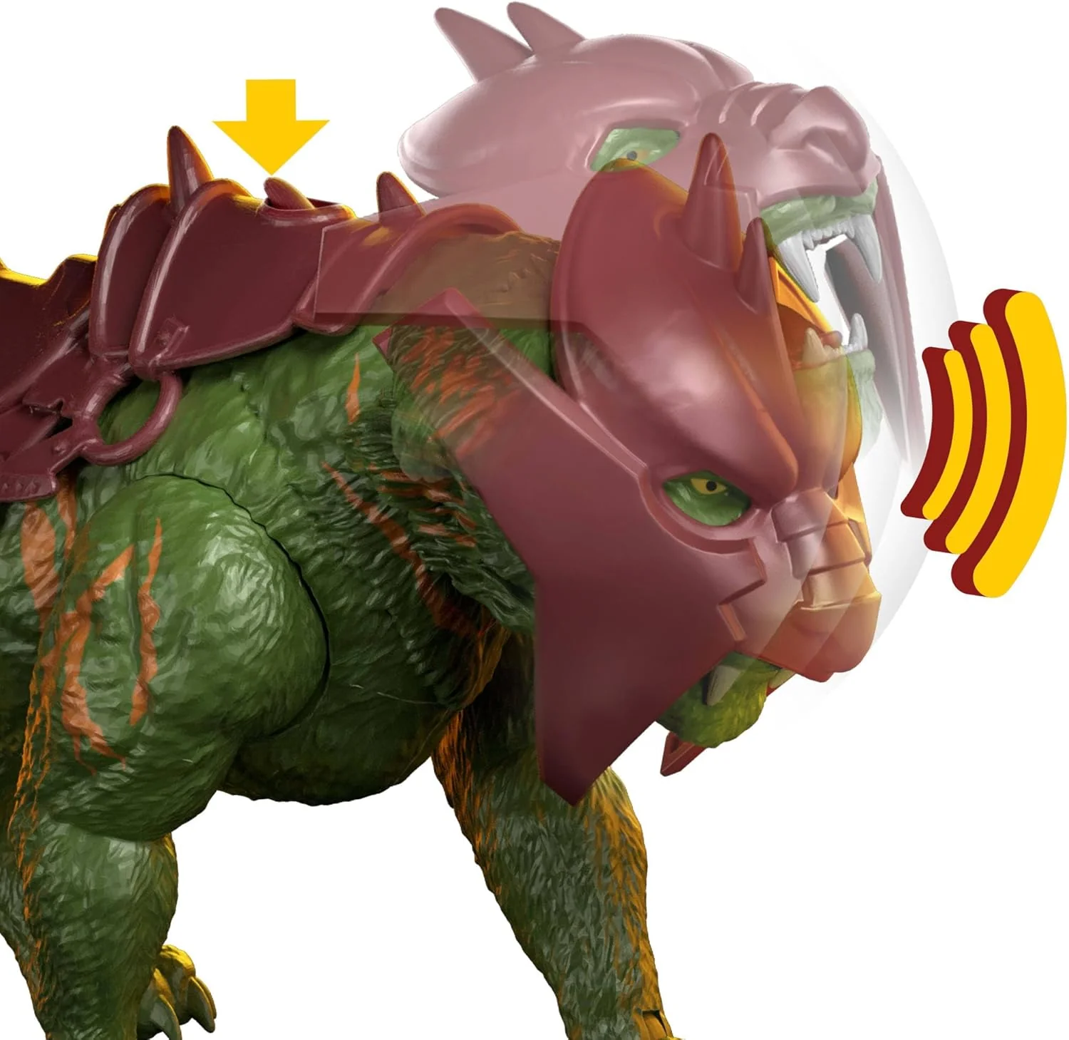 Masters of the Universe Film 2026 Battle Cat Figur mit Beißaction und fünf verschiedenen Brüllfunktionen, ca. 14 cm große Tigerkreatur mit Rüstung, JKJ04 - Image 4