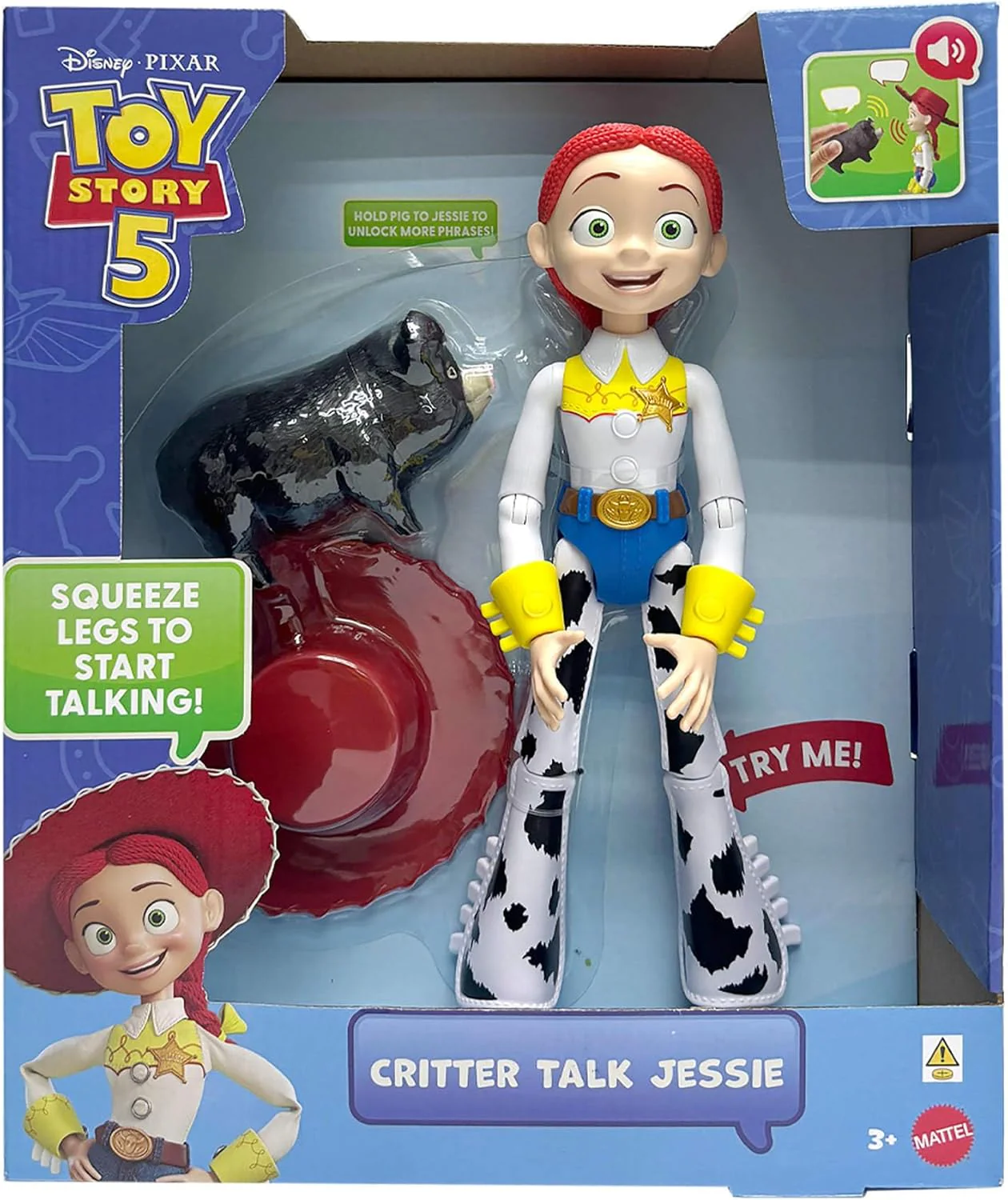 Mattel Disney and Pixar Toy Story 5 Critter Talk Jessie, 12 Inch Posable Action Figure Toy & Jimmy Dean, 35 Plus Movie Sounds & Phrases, English version, JKL99 - Image 2