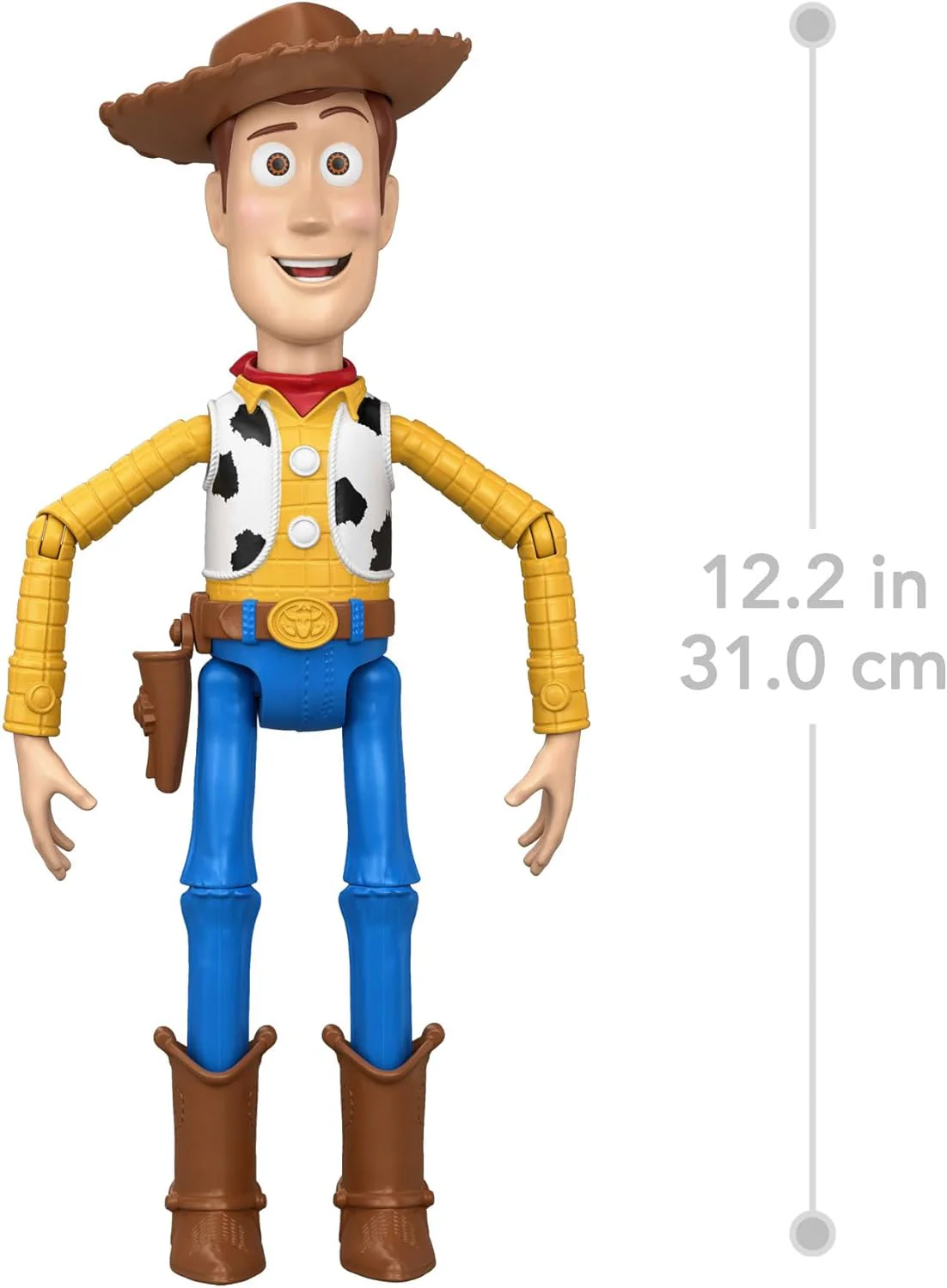 Mattel Disney Pixar Toy Story 5 - Running Woody, action figure da 30+ cm con 50 frasi e suoni dal film, tirando la cordicella Woody muove braccia e gambe velocemente, 3+ anni, JKL95 - Image 3