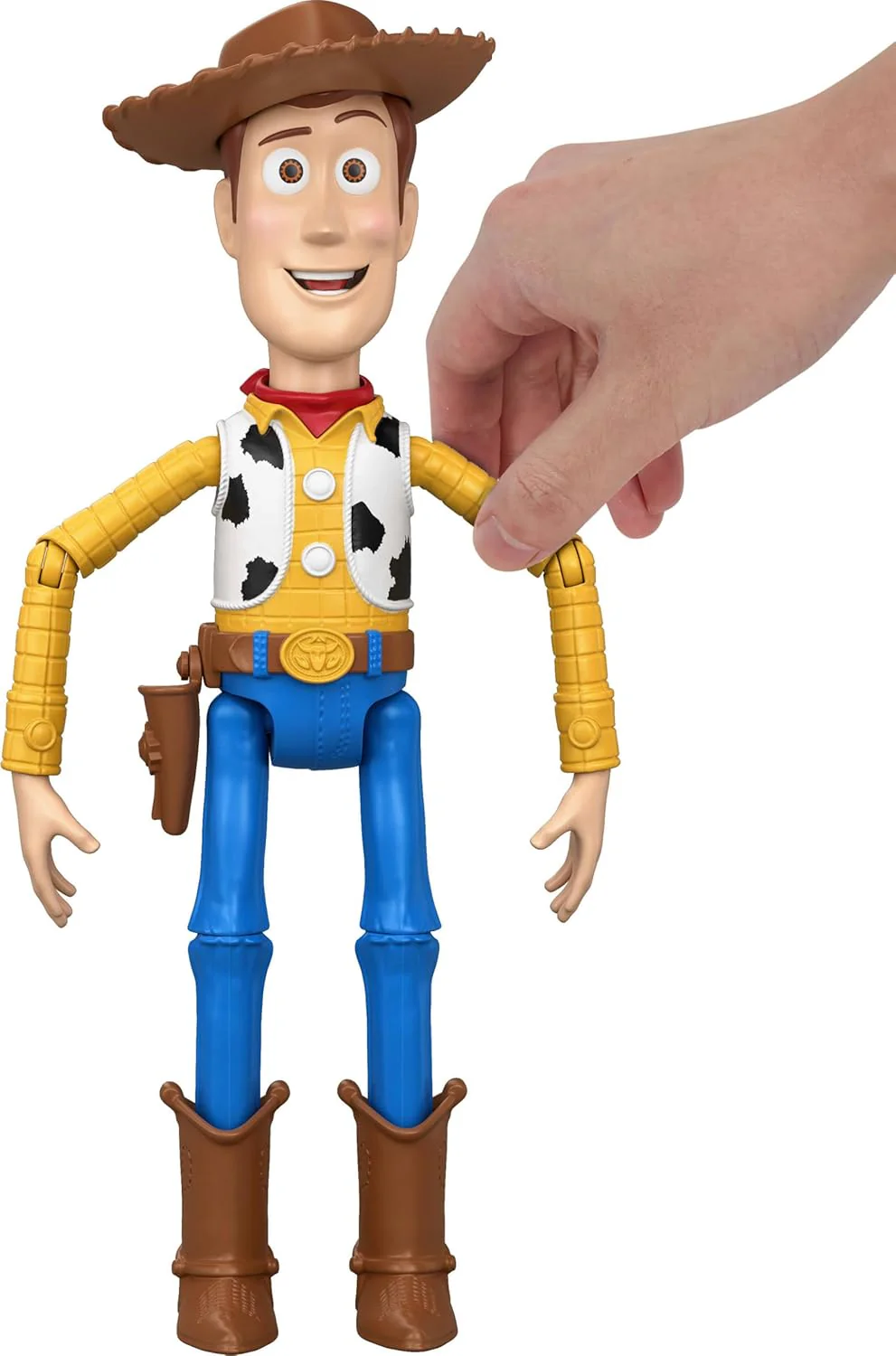 Mattel Disney Pixar Toy Story 5 - Running Woody, action figure da 30+ cm con 50 frasi e suoni dal film, tirando la cordicella Woody muove braccia e gambe velocemente, 3+ anni, JKL95 - Image 4