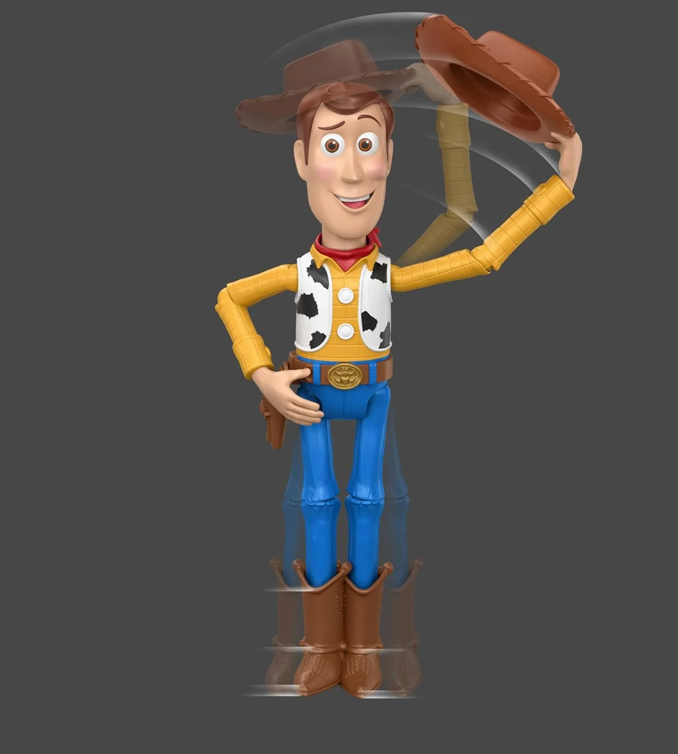 Mattel Disney Pixar Toy Story 5 - Woody "Ciao, amico!", action figure da 30cm con 14 articolazioni mobili, funzione speciale per salutare con il cappello e design dal film, 3+ anni, JKV38 - Image 6