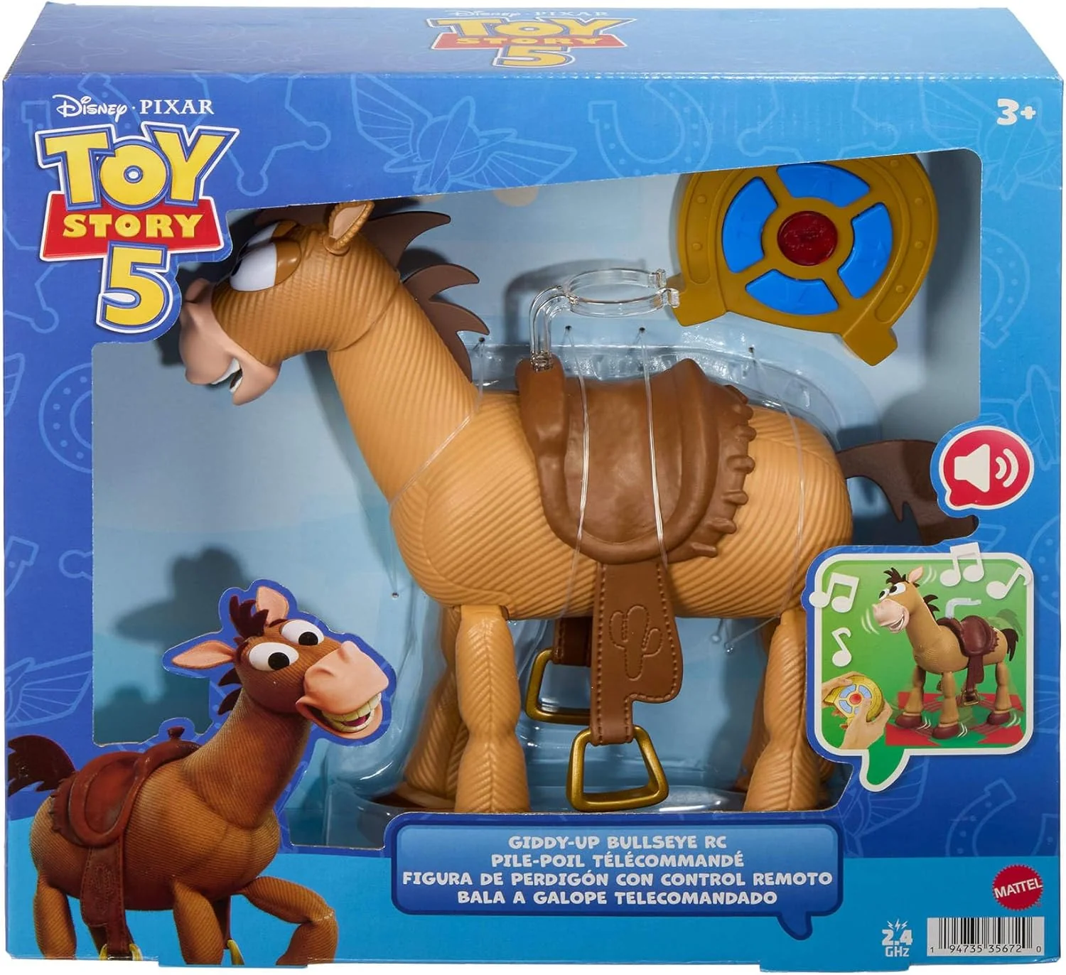 Mattel Disney Pixar Toy Story 5 Hü Hott Bully, maßstabsgetreu zu Einer 30 cm großen Figur gestaltet, Spielzeugpferd mit Fernsteuerung, Geräuschen und Clip für separat erhältliche Figur., JKV52 - Image 4