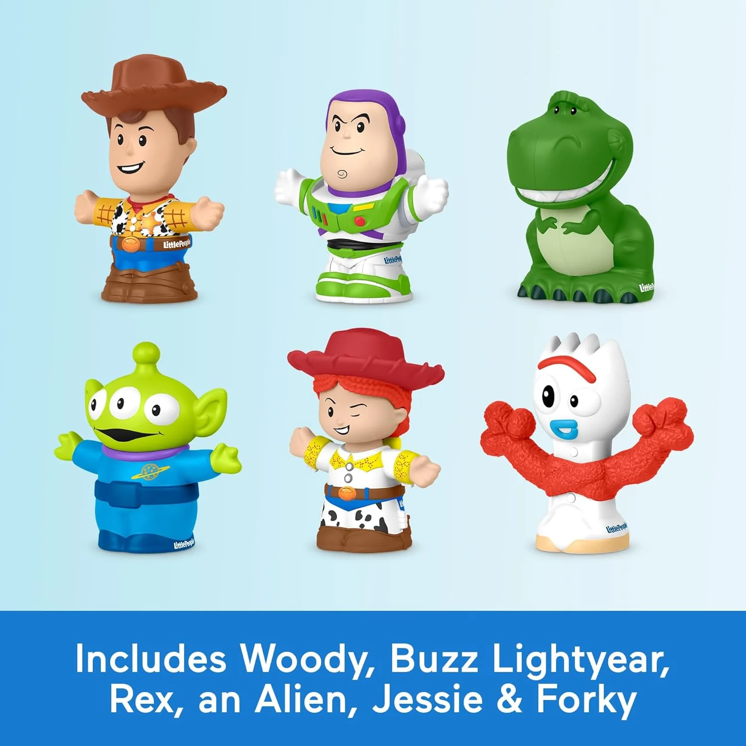 Fisher-Price Little People Toddler Toys Disney Pixar Toy Story Figure Set, 6 Characters for Preschool Pretend Play Kids Ages 18+ Months, JLM24 - Image 5