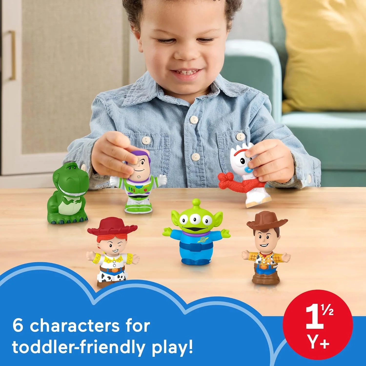 Fisher-Price Little People Toddler Toys Disney Pixar Toy Story Figure Set, 6 Characters for Preschool Pretend Play Kids Ages 18+ Months, JLM24 - Image 6