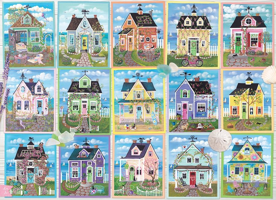 Cobble Hill 1000 Piece Puzzle - Seaside Cottages- Sample Poster Included - Image 3