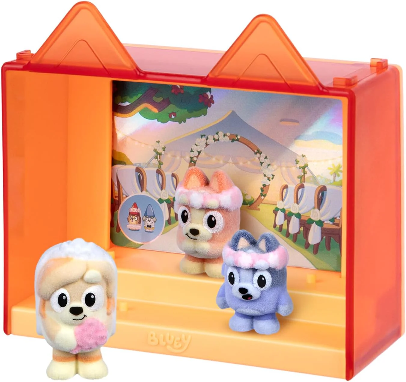 Bluey Fuzzies afleveringspakket: Het teken. met 3 speciaal gevlokte verzamelfiguren (incl. 1 Exclusief), Display case, verzamelkaarten en verzamelgids. 80 te verzamelen in serie 1! - Image 3