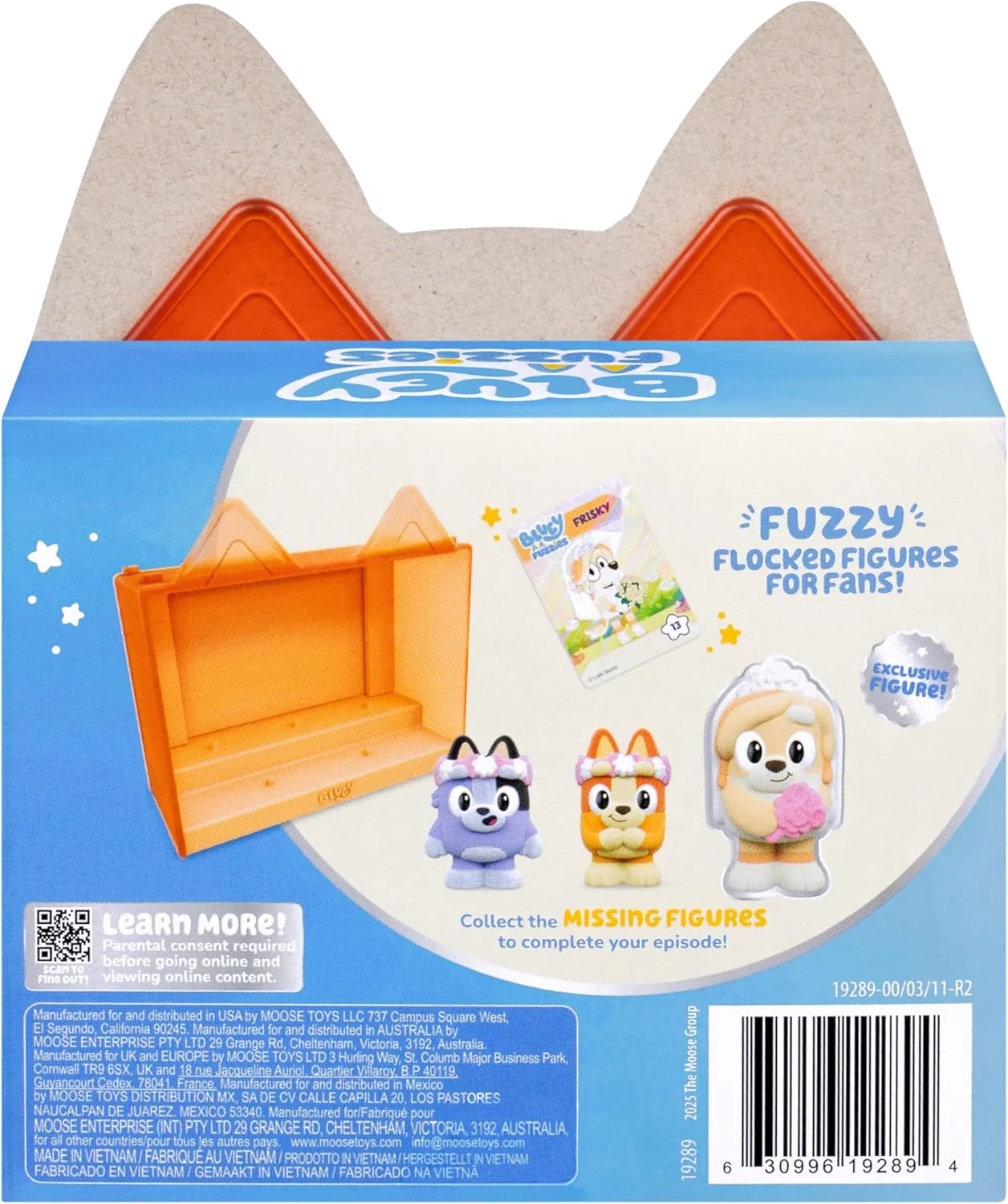 Bluey Fuzzies afleveringspakket: Het teken. met 3 speciaal gevlokte verzamelfiguren (incl. 1 Exclusief), Display case, verzamelkaarten en verzamelgids. 80 te verzamelen in serie 1! - Image 4