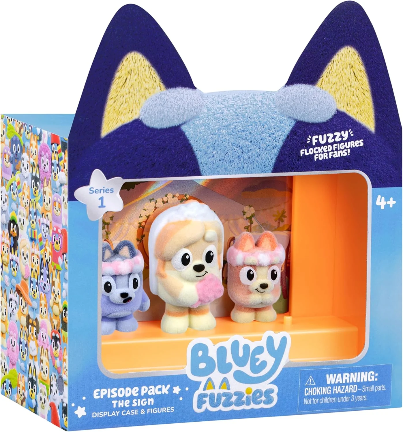 Bluey Fuzzies afleveringspakket: Het teken. met 3 speciaal gevlokte verzamelfiguren (incl. 1 Exclusief), Display case, verzamelkaarten en verzamelgids. 80 te verzamelen in serie 1! - Image 5