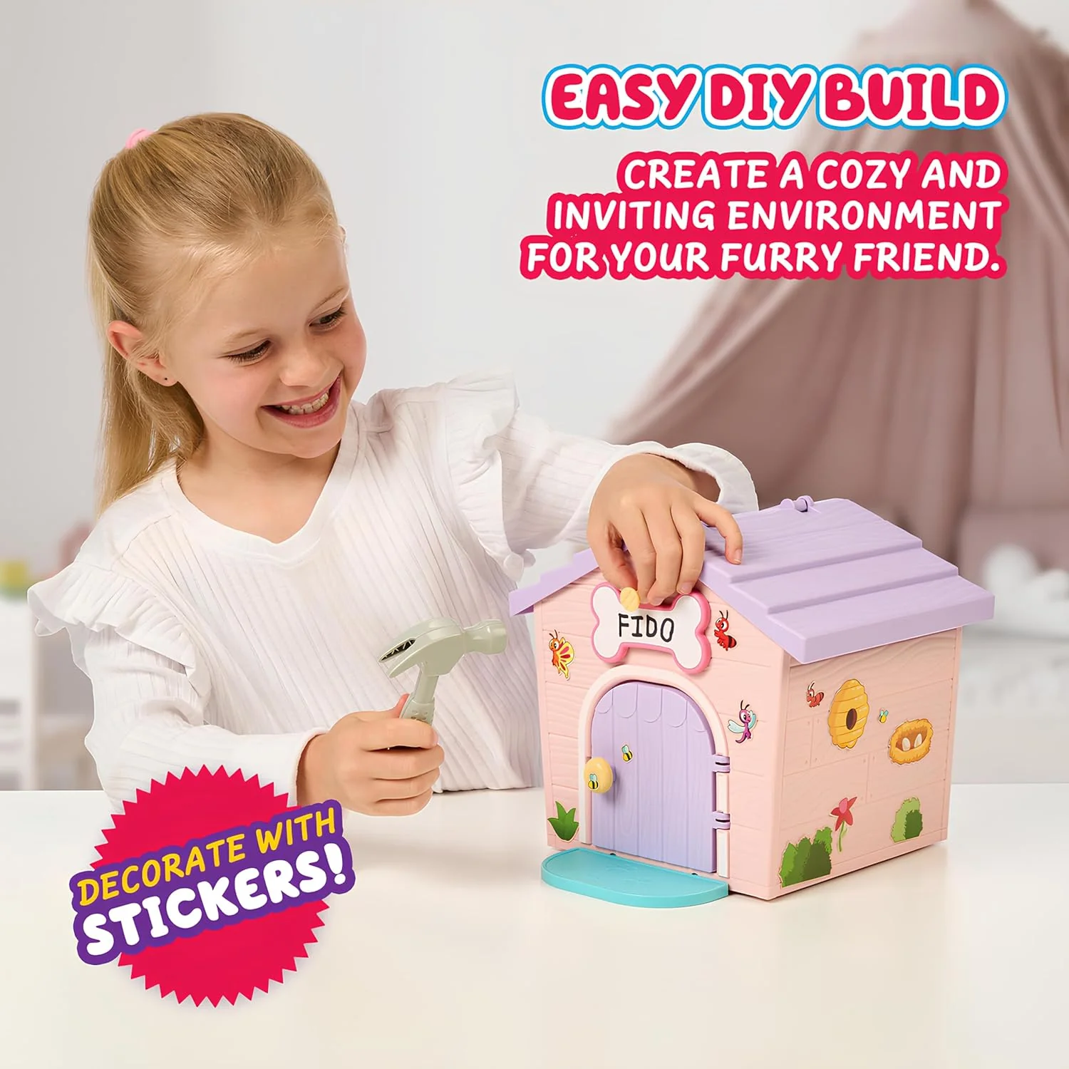 Little Live Pets Pink & Purple Home - My Puppy's Home Minis Plush Toy and Kennel Playset Surprise Reveal! - Image 2