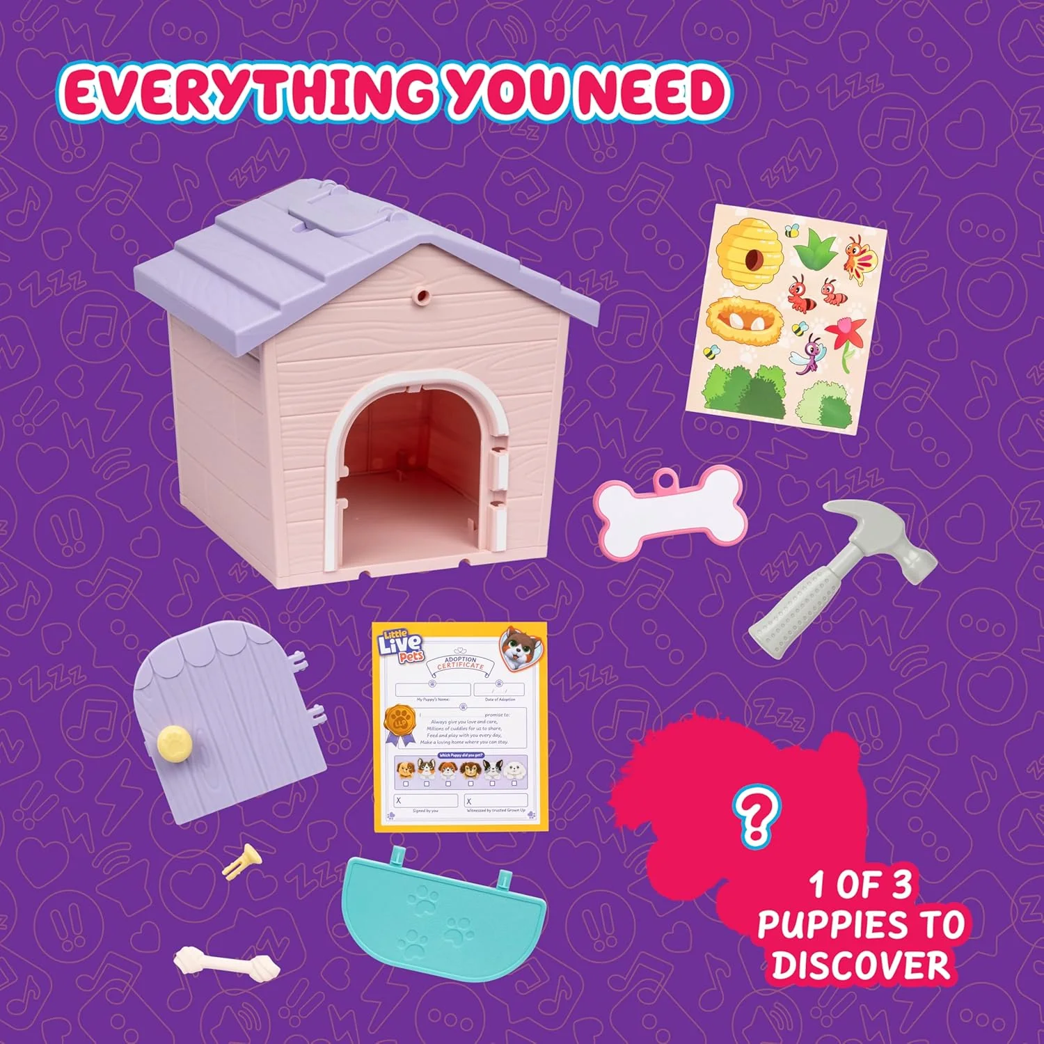 Little Live Pets Pink & Purple Home - My Puppy's Home Minis Plush Toy and Kennel Playset Surprise Reveal! - Image 4