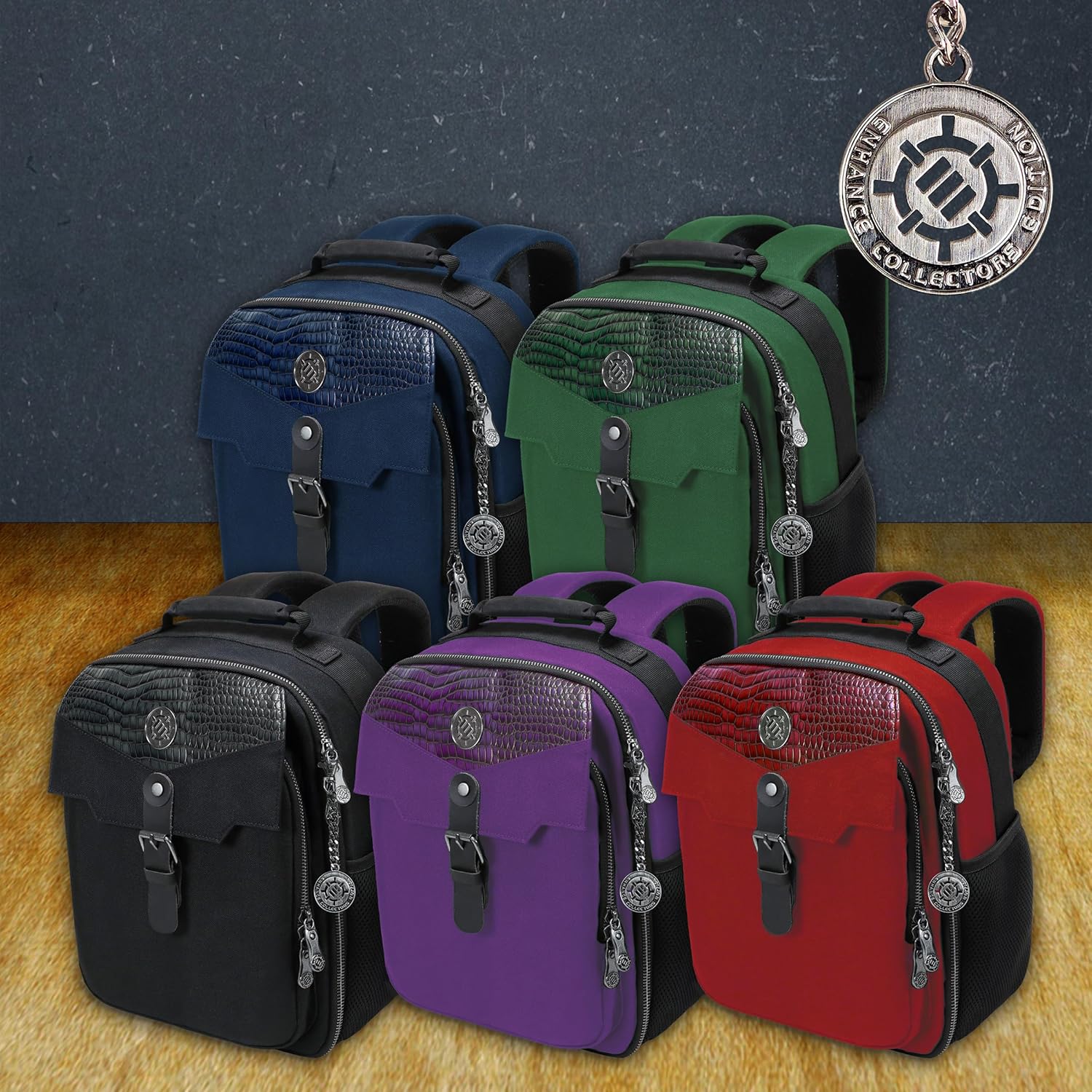 ENHANCE Collector's Edition Kleine Karten-Rucksack - Karten-Protektor Bildschirm, Aufbewahrung, Deckboxen - TCG Rucksack mit Spielmattenhalter, Kompatibel mit Magic the Gathering (Drachen Schwarz - Image 4