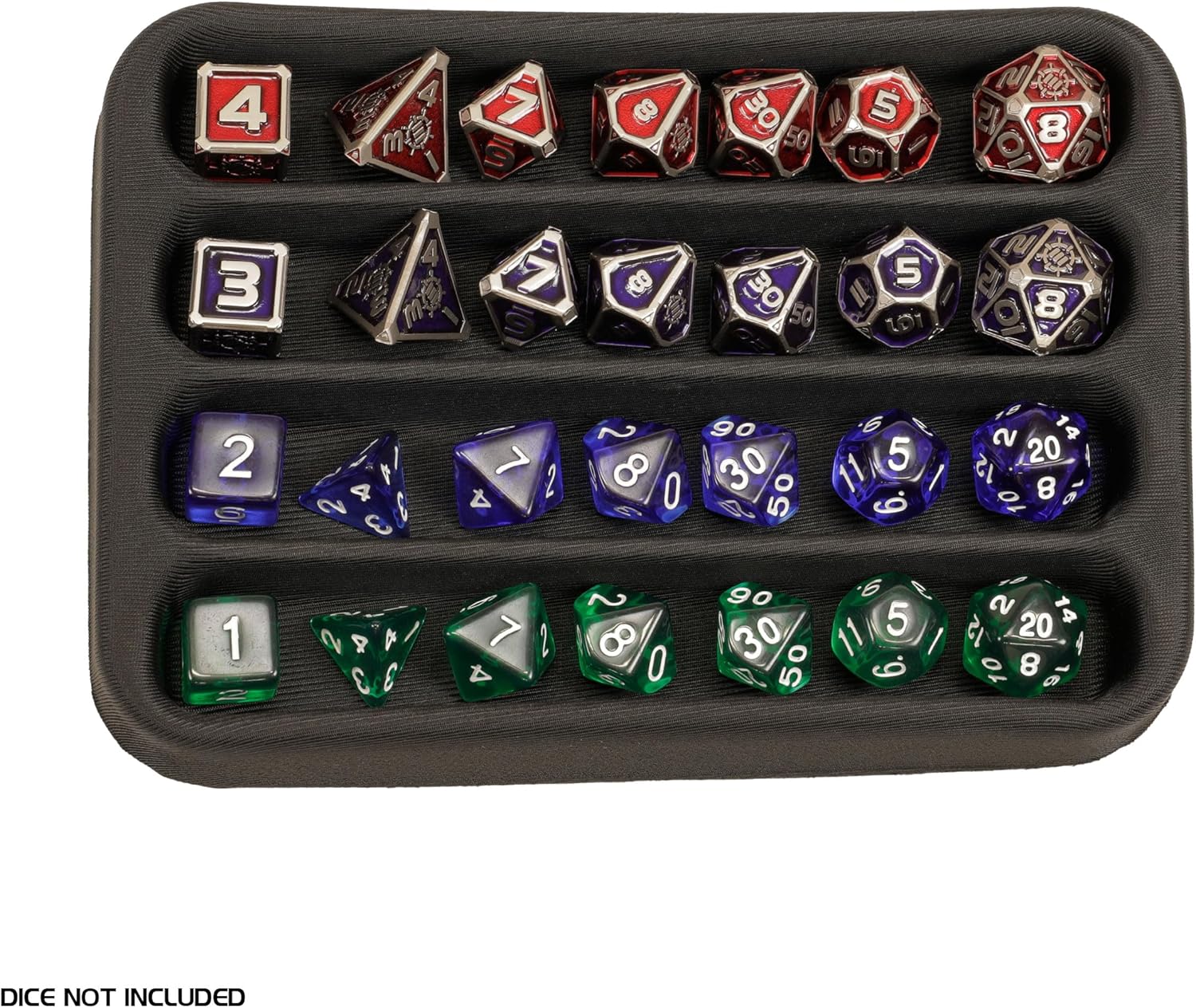 ENHANCE Designer Edition Würfeltablett – Würfel-Case & Würfelhalter für 28+ Würfel mit robuster Eva-Schale & Schutz – Würfelbrett mit herausnehmbarem Halter für DND & andere RPG Spiele (Rot - Image 2