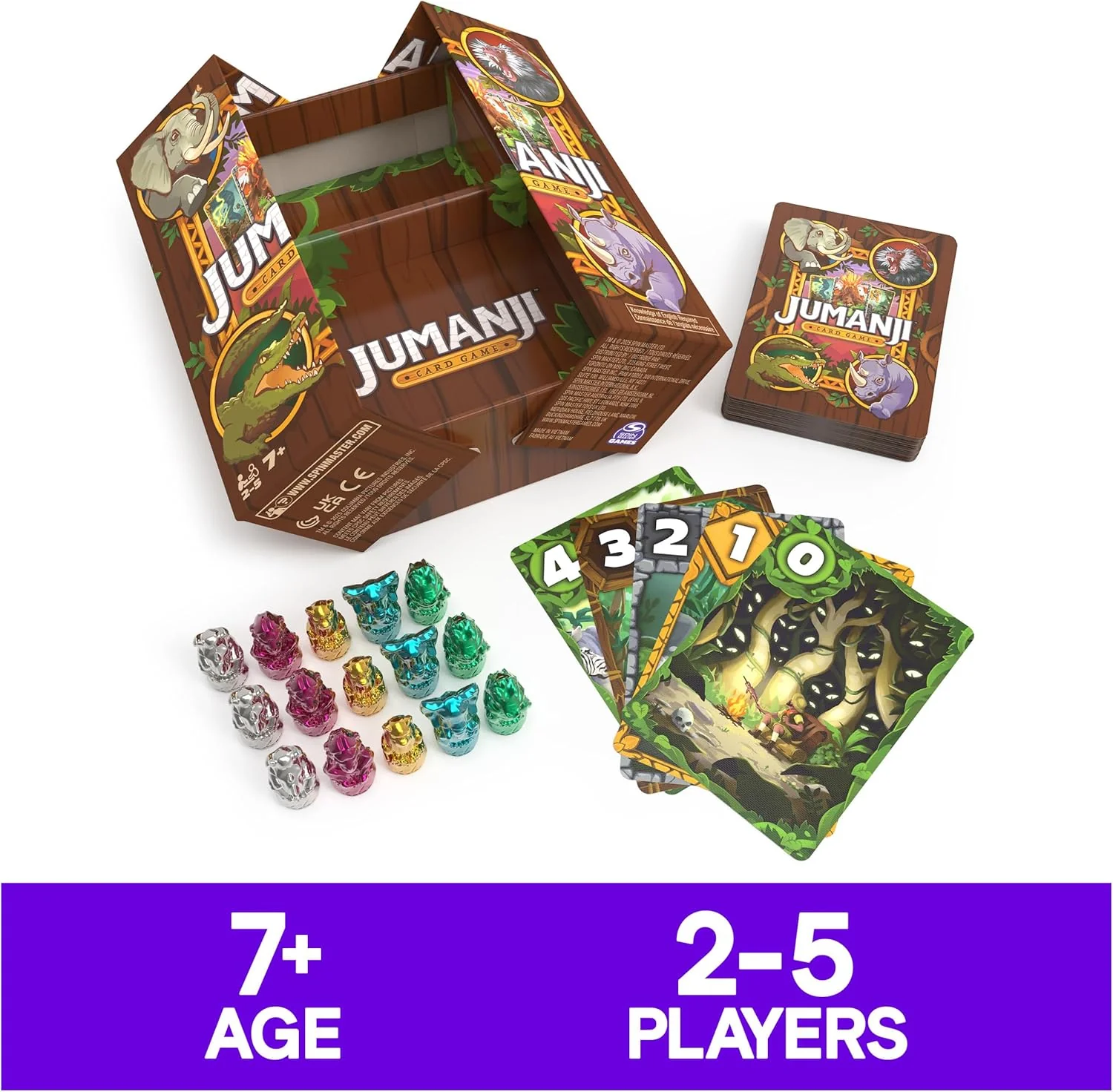 Spin Master Games, Jumanji Card Game, Experience the Thrilling Adventure Based on The Action-Comedy Movie, Take on Jungle Challenges for Kids, Adults & Family Game Night, 2-5 Players, for Ages 7 & Up - Image 6