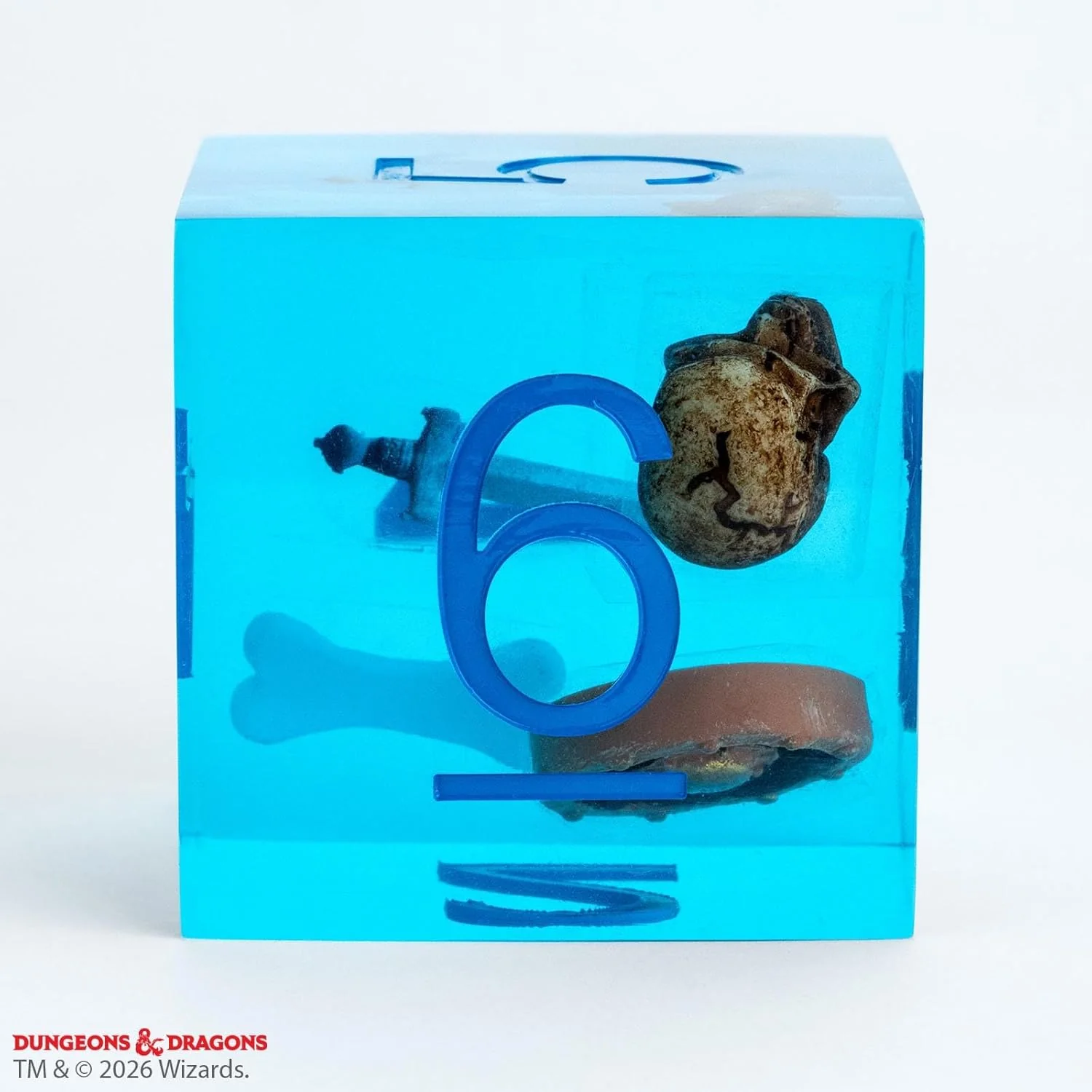 Fanroll Gelatinous Cube Sharp-Edged Mega D6 - D&D Dungeons & Dragons with Inclusions! Jumbo 40mm Sized die for Your Tabletop Games - Image 5