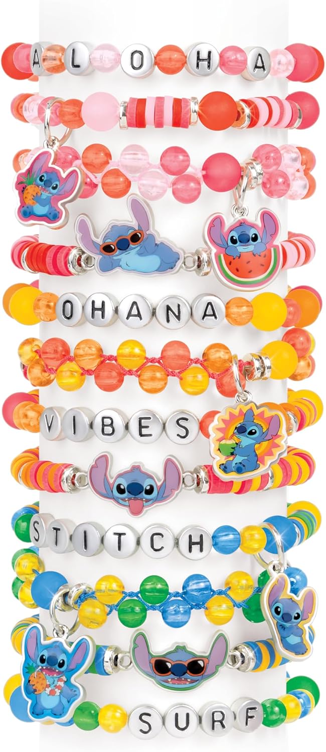 Make It Real: Disney Stitch - Craft Along Storybook & DIY Sieraden Kit - 1865st Craft Set, Ontwerp & Maak 12 ABC & Bead Armbanden, Tween-Girls-Kids 6+ - Image 2