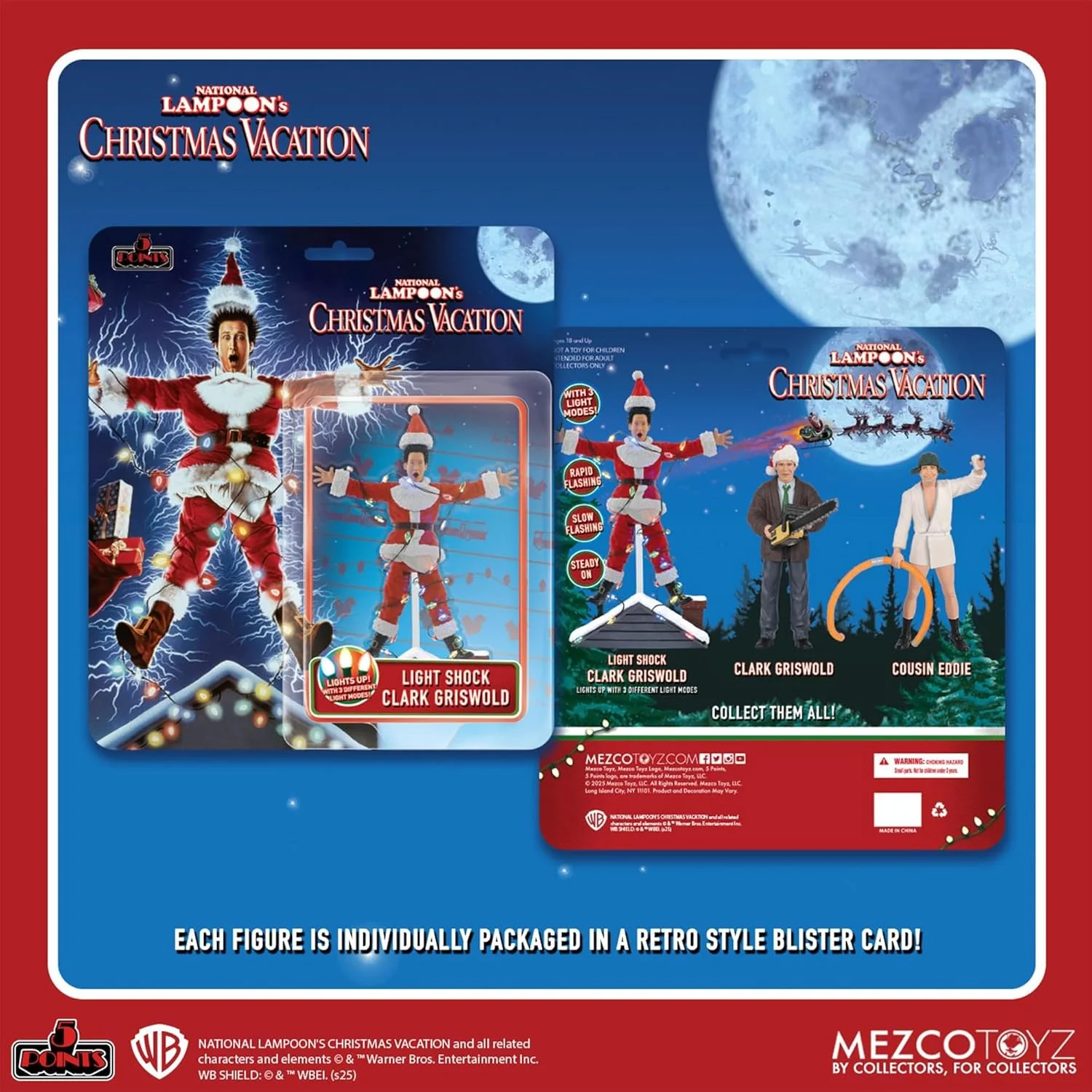 Mezco 5 Points National Lampoon's Christmas Vacation Light Shock Clark Griswold Action Figure - Image 5