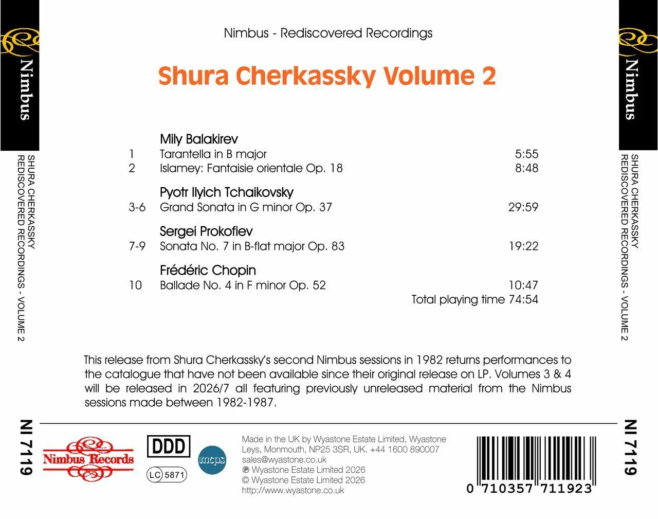 Shura Cherkassky: Nimbus Rediscovered Recordings, Volume 2 - Image 2