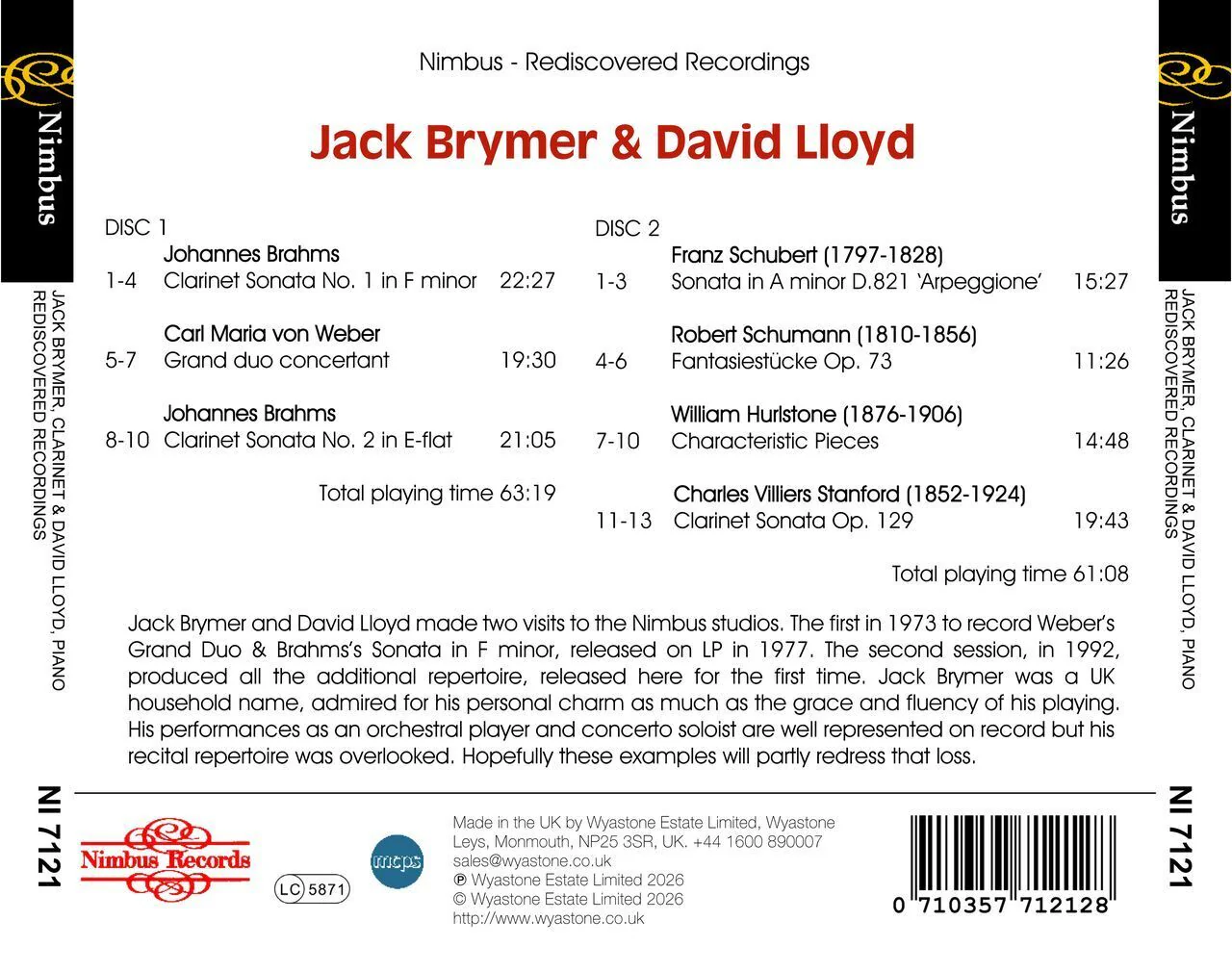 Jack Brymer: Nimbus Rediscovered Recordings - Image 2