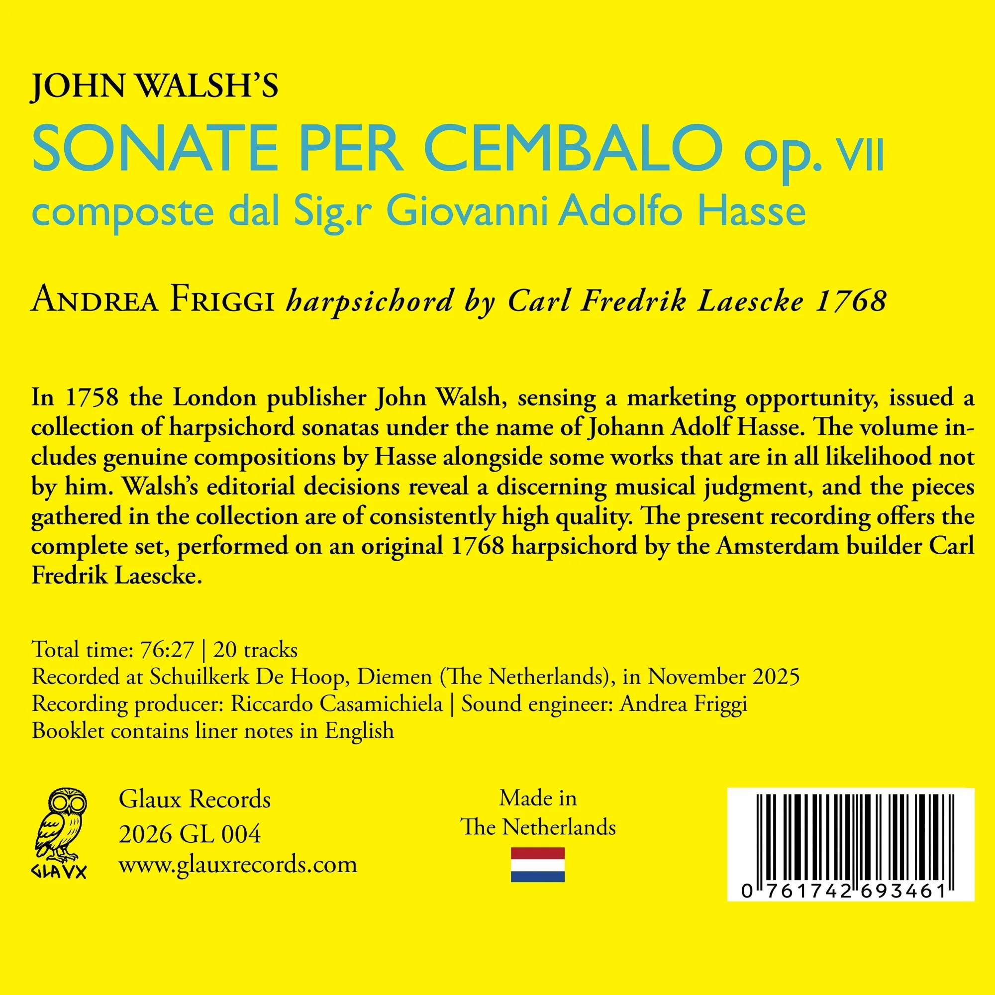 John Walsh's Sonate Per Cembalo, Op. VII - Image 2