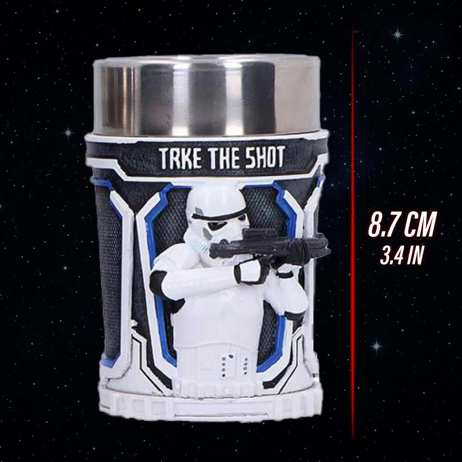 Nemesis Now Star Wars Stormtrooper Shot Glass Set of 3 - Collectible Resin Shot Glasses with 3D Sculpted Design, Stainless Steel Inserts, 8.7cm - Image 3