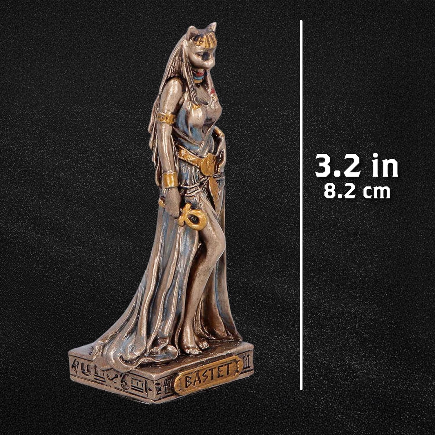 Nemesis Now Bastet Goddess of Protection (Mini) 8.2cm – Egyptian Cat Goddess Resin Figurine, Bronze Mini Statue, Ancient Egyptian Mythology Decor - Image 2