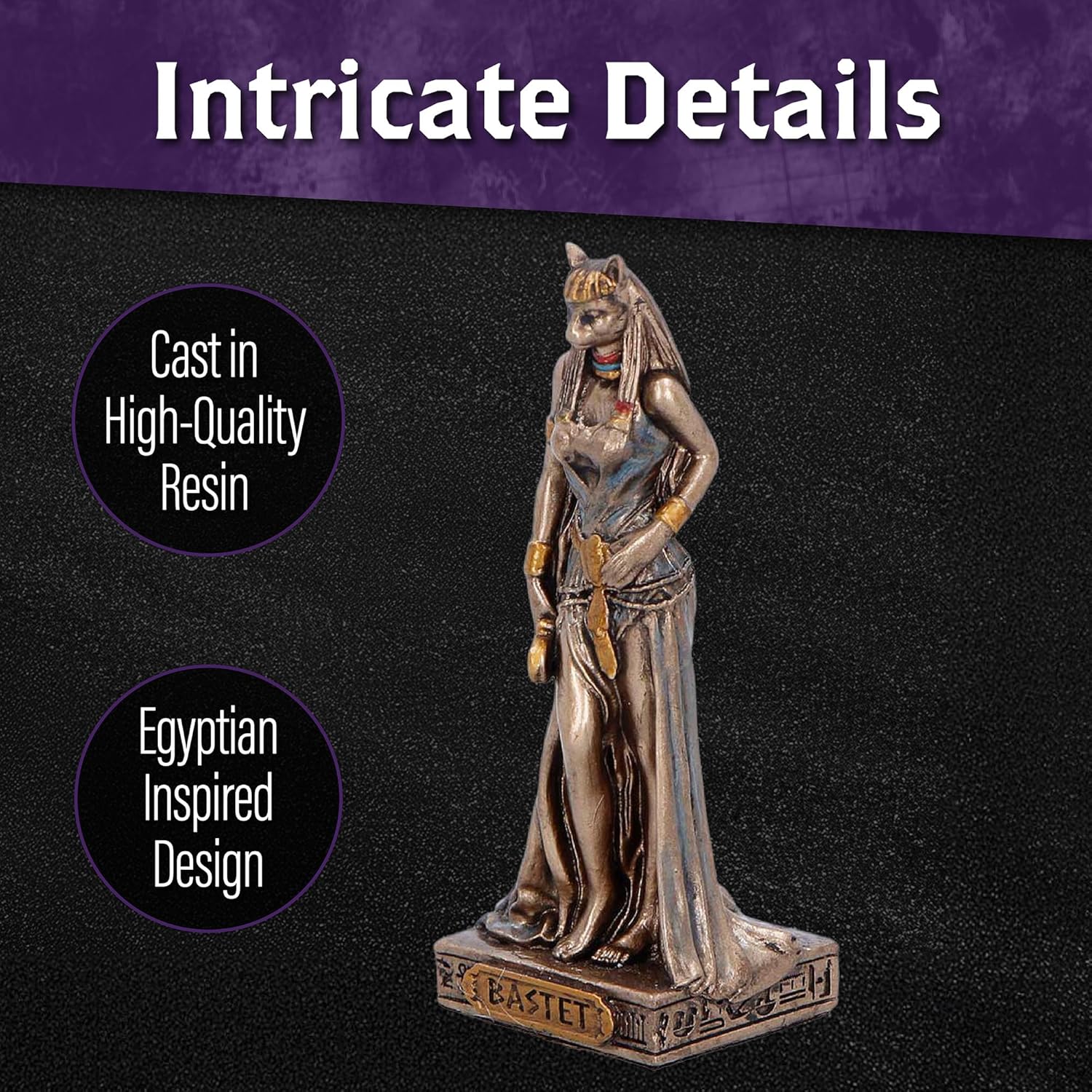 Nemesis Now Bastet Goddess of Protection (Mini) 8.2cm – Egyptian Cat Goddess Resin Figurine, Bronze Mini Statue, Ancient Egyptian Mythology Decor - Image 5