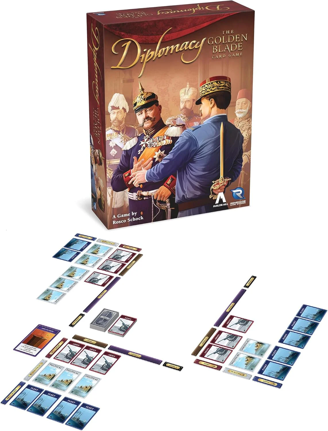 Renegade Games: Diplomacy - The Golden Blade - Standalone Card Game, Intrigue-Trust-Treachery, Negotiate European Alliances, Ages 15+, 2-7 Players - Image 5