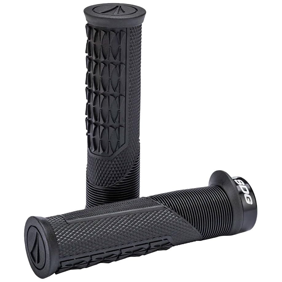 SDG Thrice OC Poignées de VTT ergonomiques 135 mm absorbant les vibrations, duromètre 20 A, zone centrale ouverte, verrouillage facile et prise en main maximale pour trail et enduro