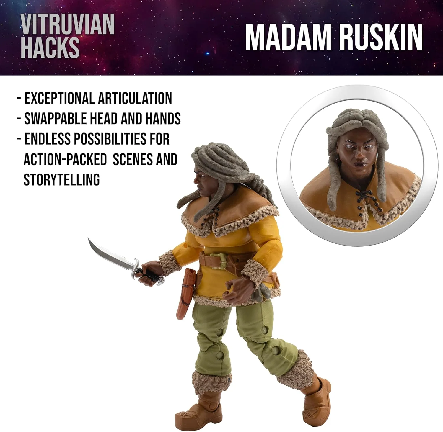 Boss Fight Studio Vitruvian H.A.C.K.S. Madame Ruskin Nano Tavern Keeper Action Figure - Image 2