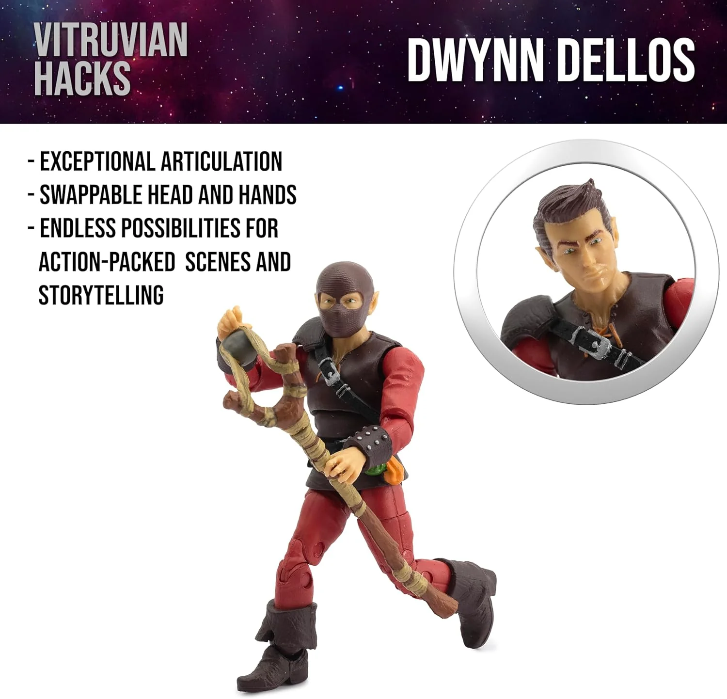 Boss Fight Studio Vitruvian H.A.C.K.S. Dwynn Dellos Halfling Scout Action Figure - Image 3