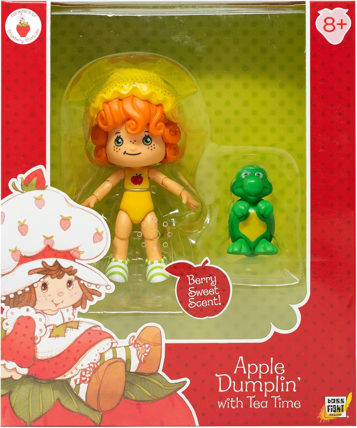 Boss Fight Studio Classic Strawberry Shortcake Apple Dumplin Action Figure - Figurine de collection parfumée avec chapeau amovible et compagnon animal - Échelle 1:12 - Image 4