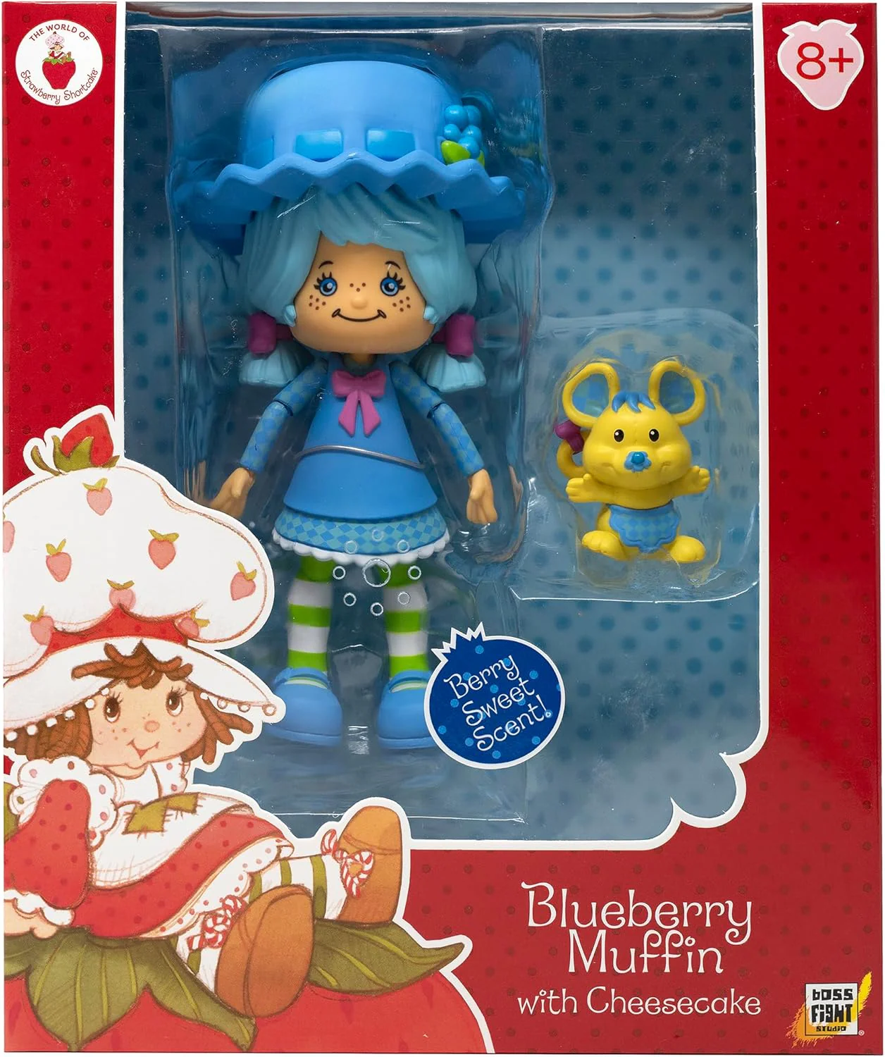 Boss Fight Studio Figurine classique Shortcake aux myrtilles - Figurine de collection parfumée avec chapeau amovible et compagnon animal - Échelle 1:12 - Image 2